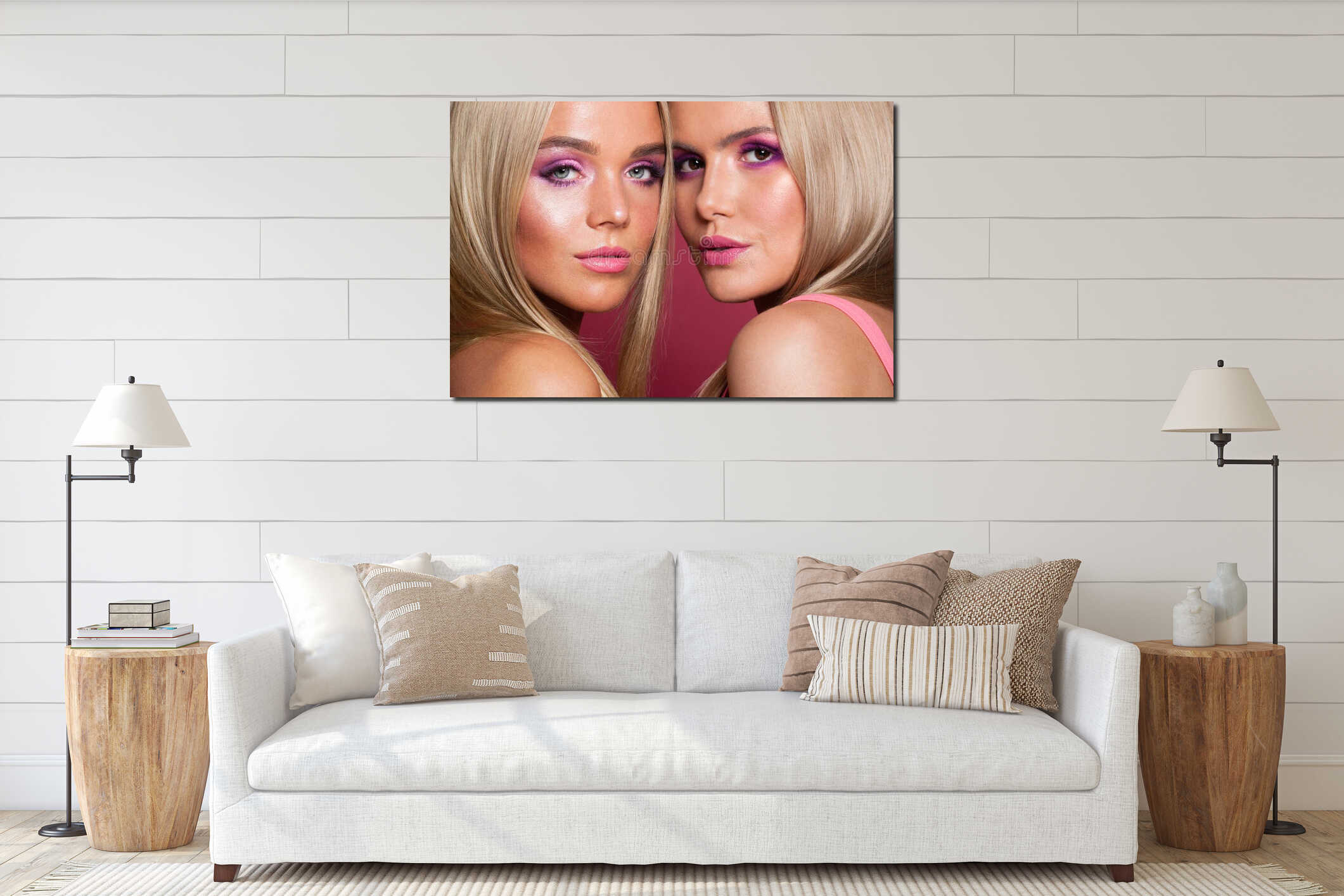 Canvas hanging interior mockup