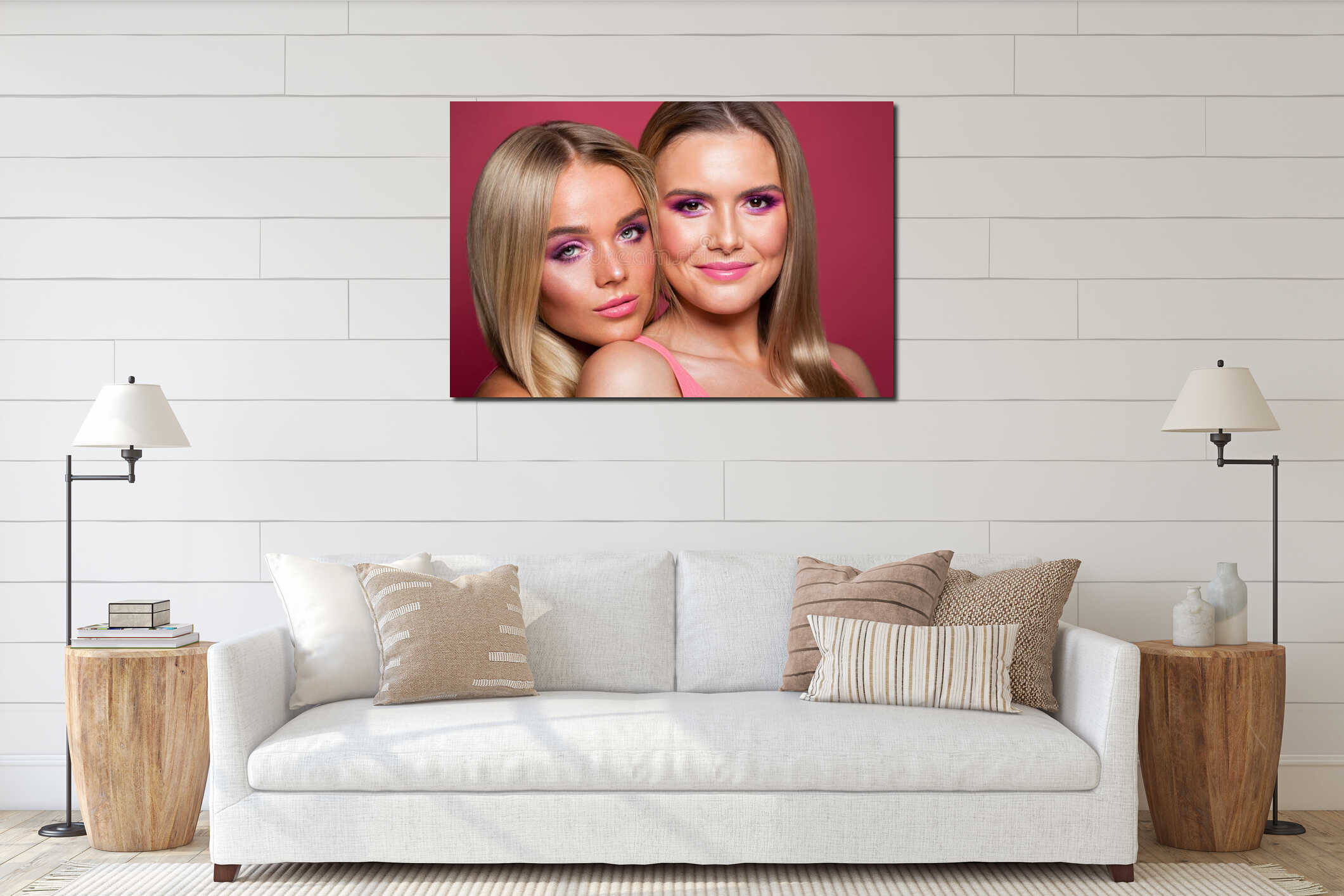 Canvas hanging interior mockup