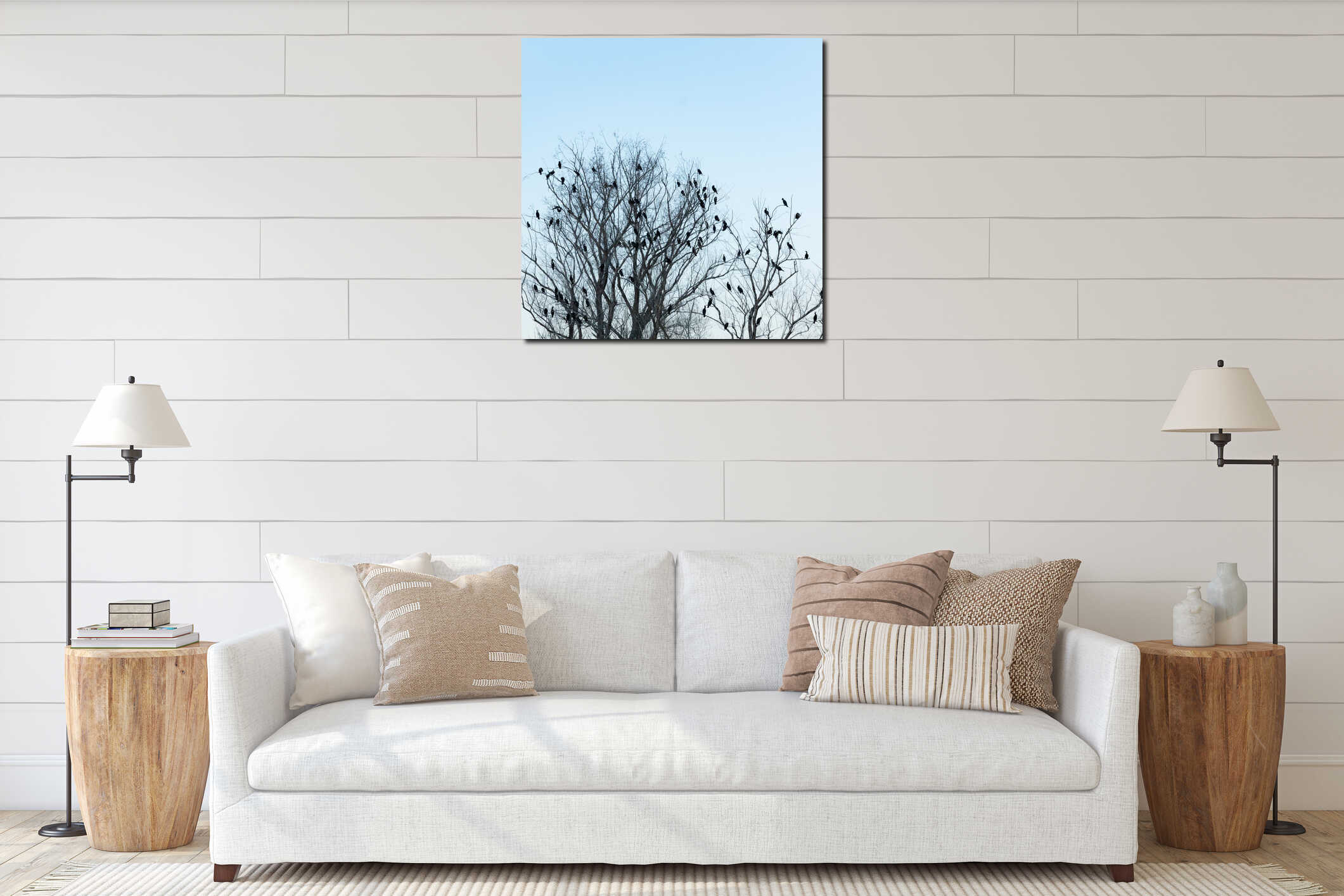 Canvas hanging interior mockup
