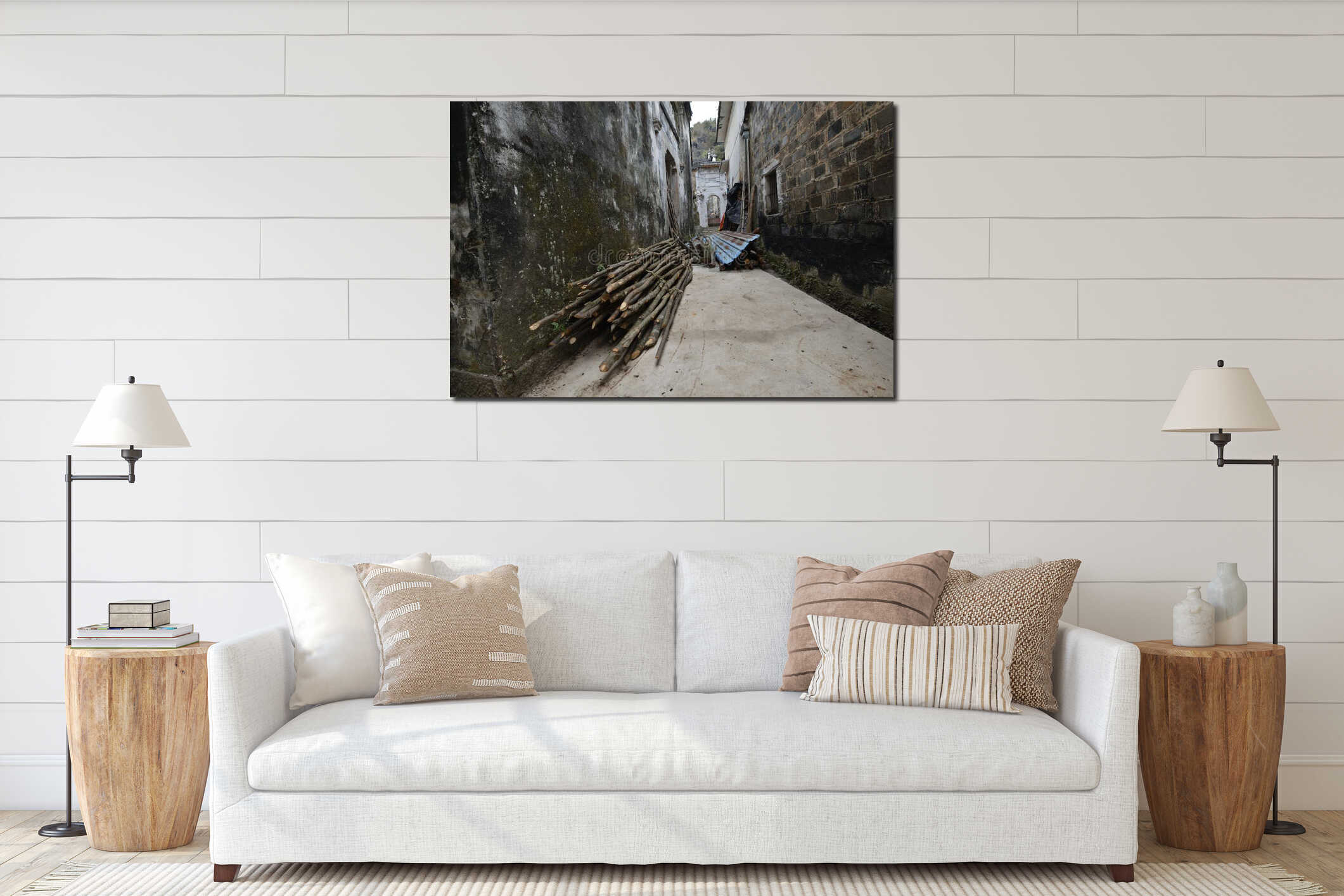 Canvas hanging interior mockup