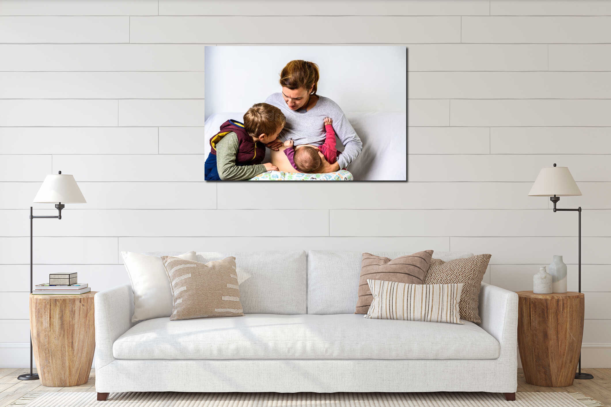 Canvas hanging interior mockup