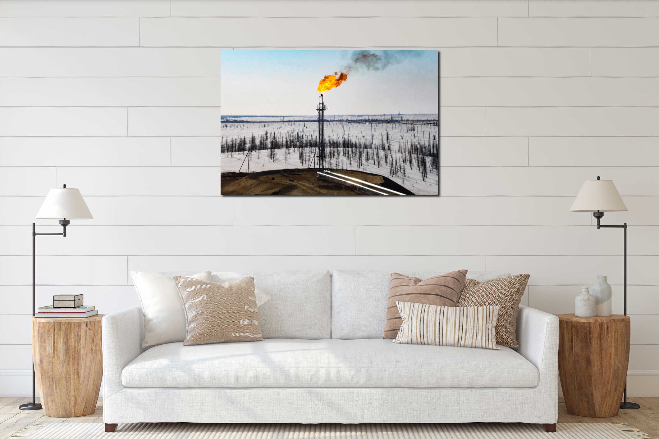 Canvas hanging interior mockup