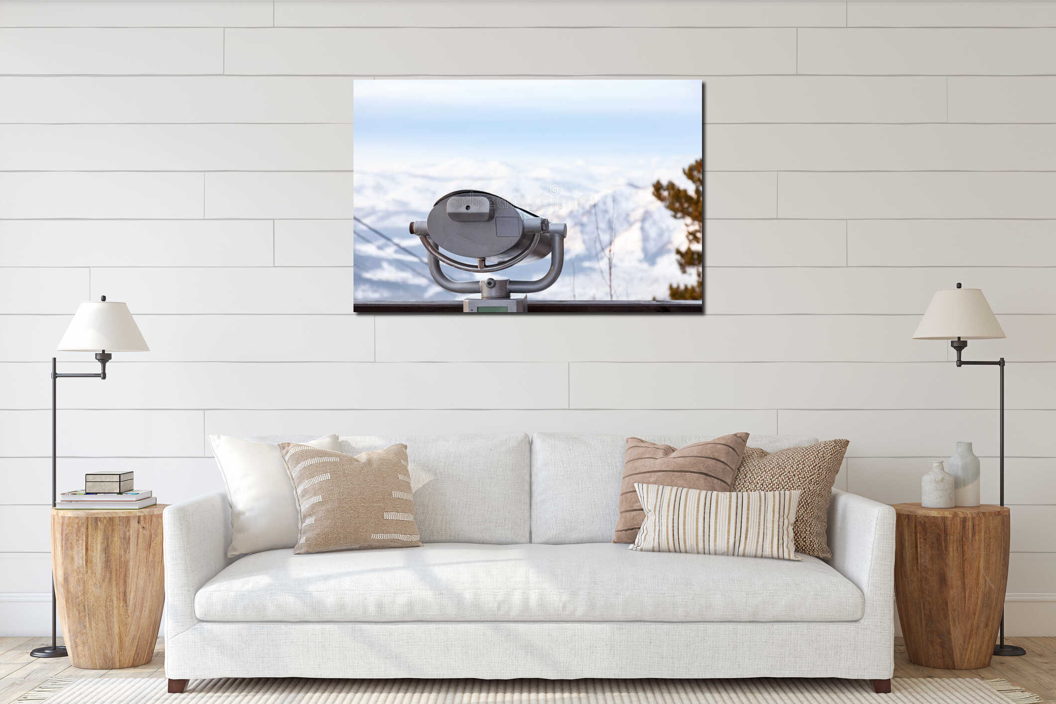 Canvas hanging interior mockup