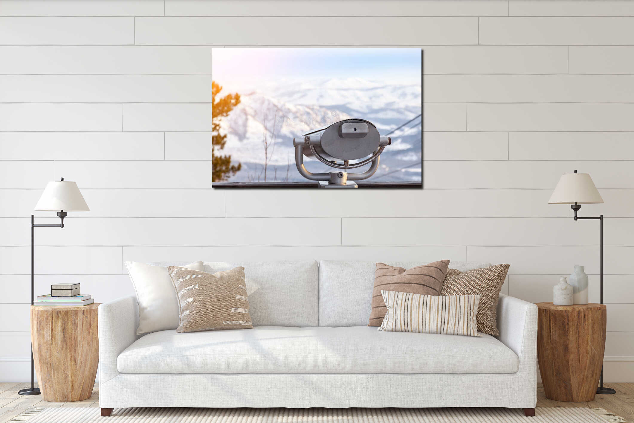 Canvas hanging interior mockup