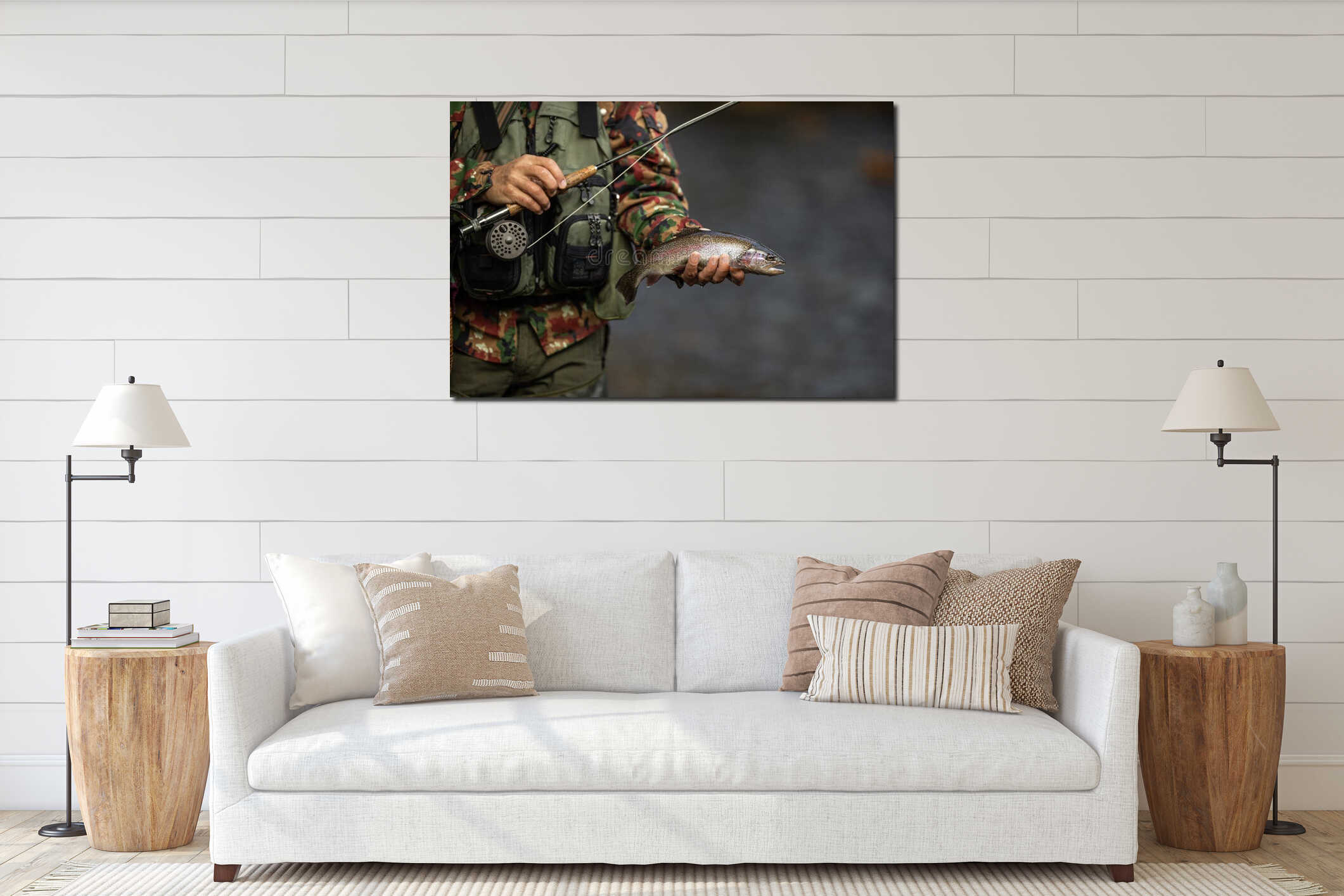 Canvas hanging interior mockup