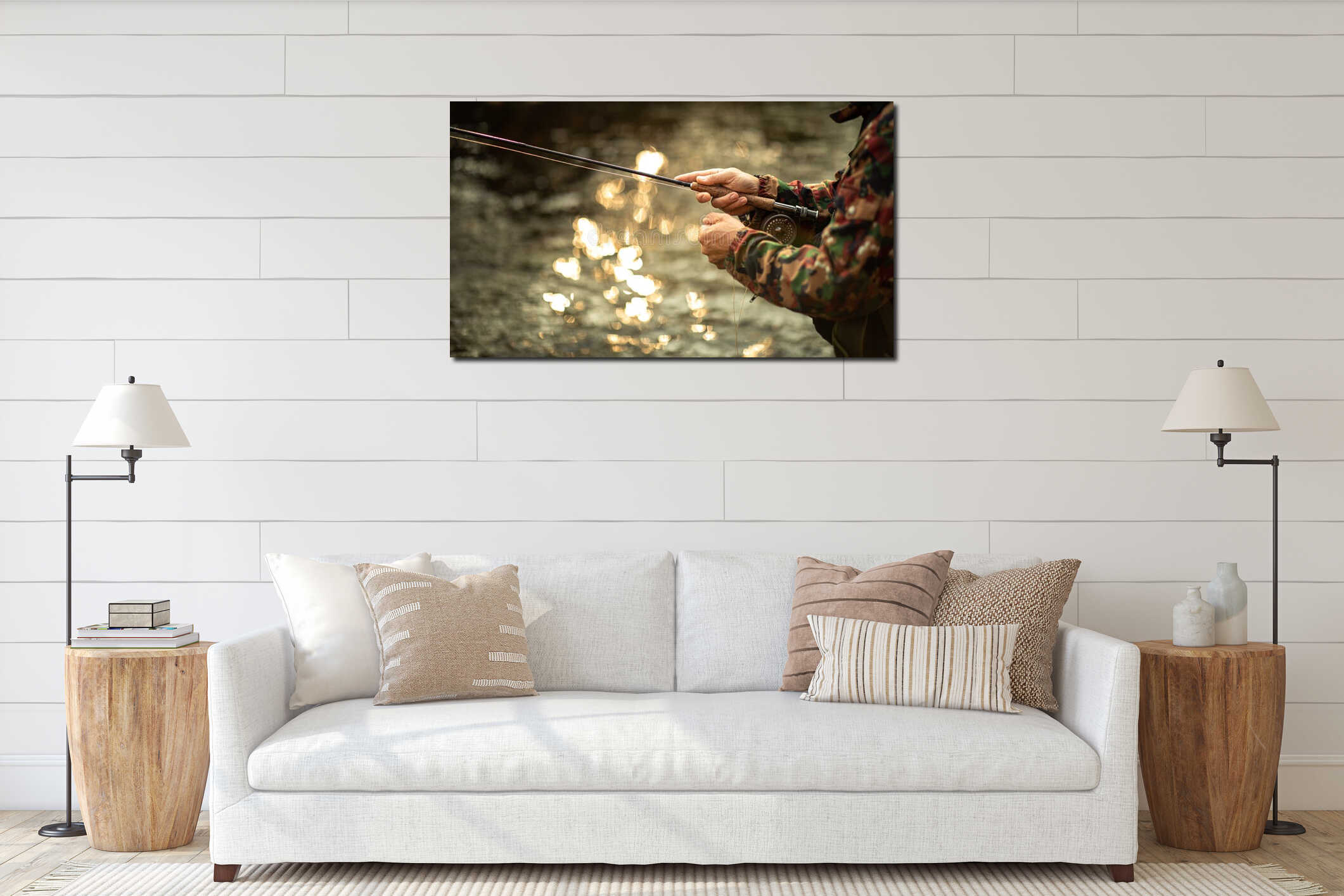 Canvas hanging interior mockup
