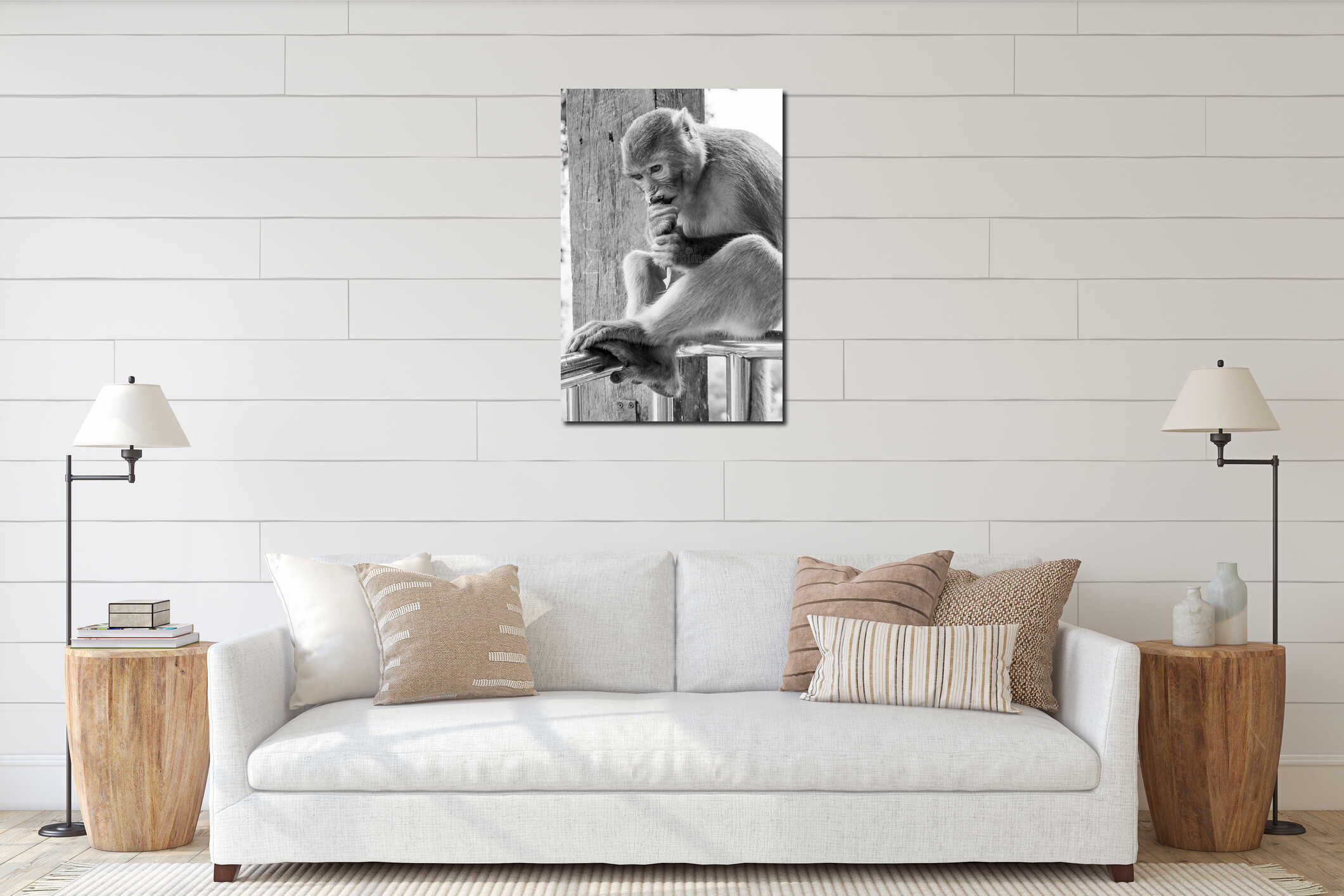 Canvas hanging interior mockup