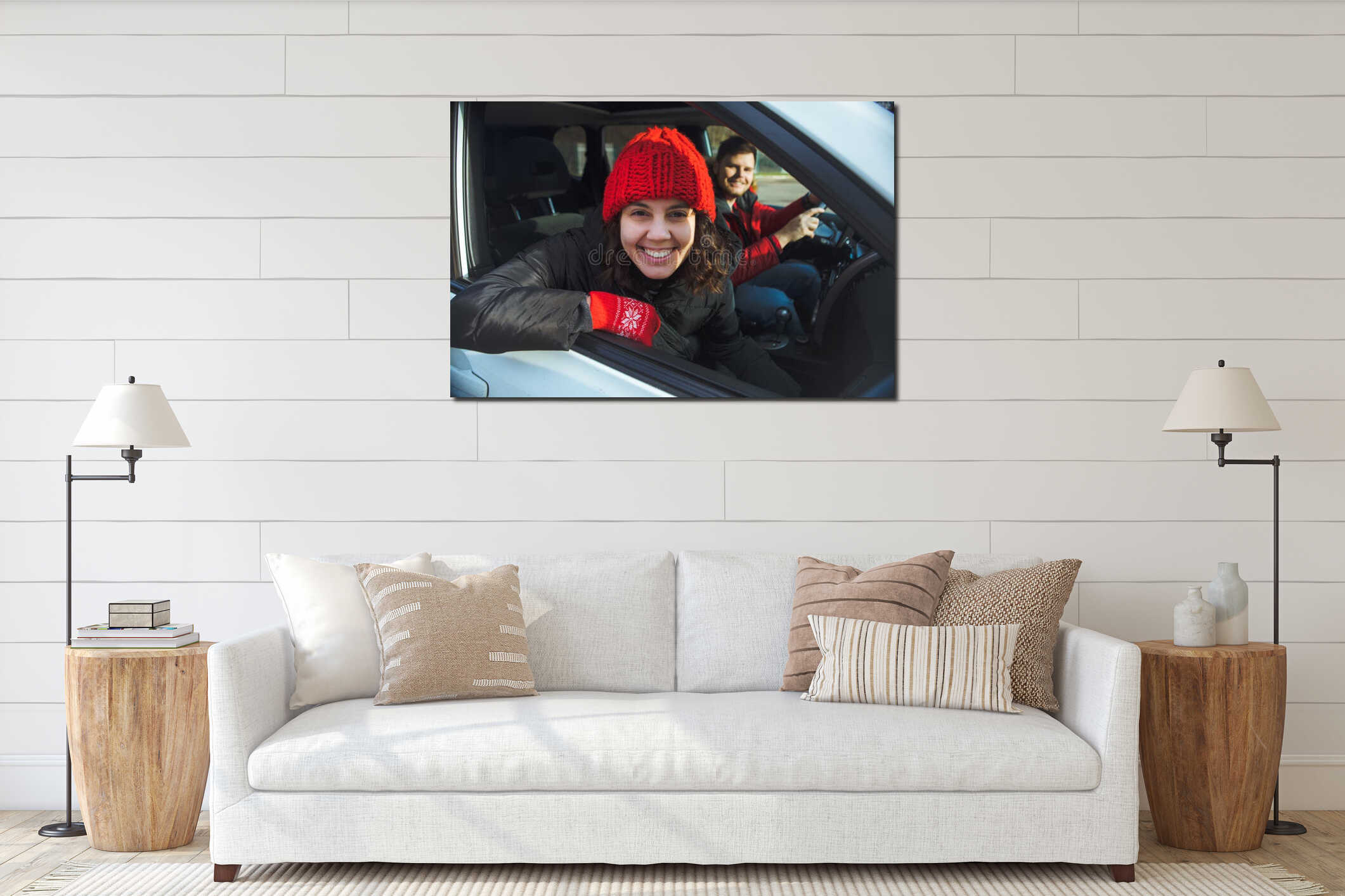Canvas hanging interior mockup