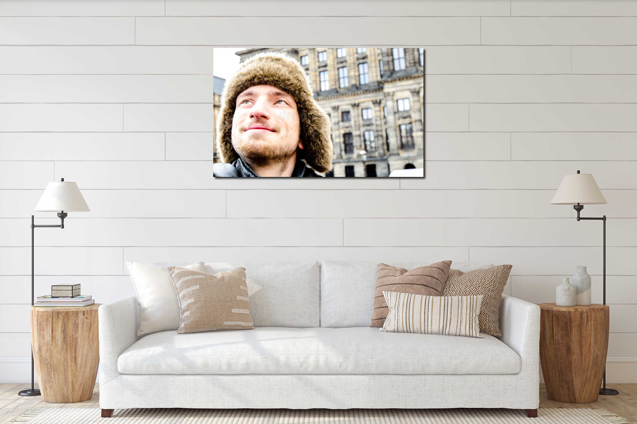 Canvas hanging interior mockup