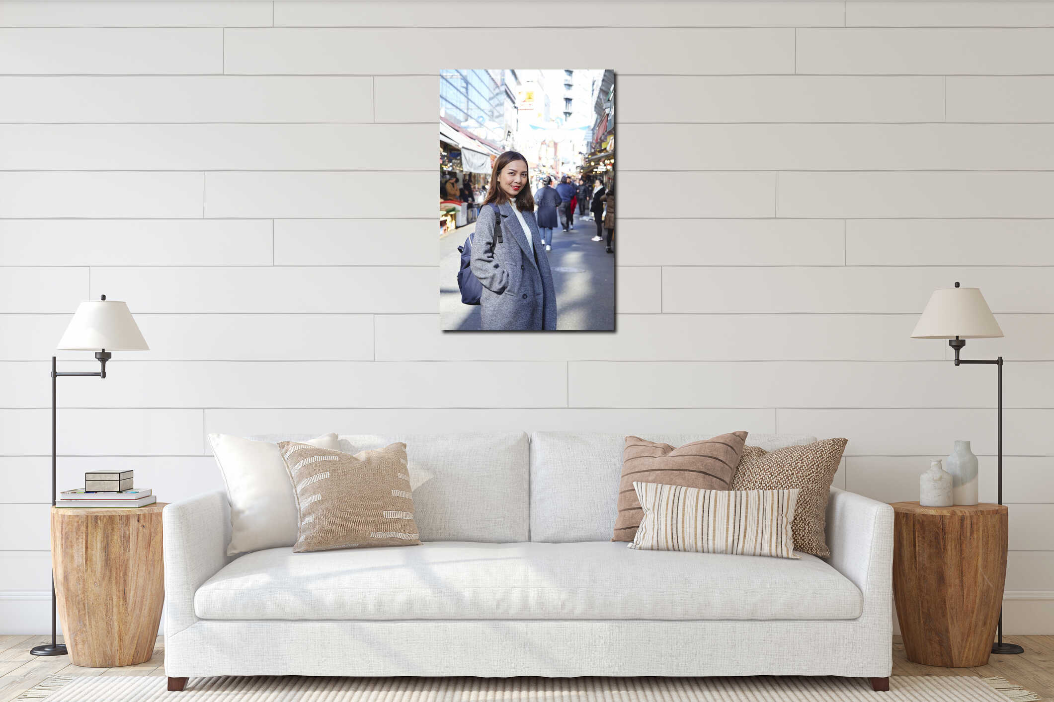 Canvas hanging interior mockup