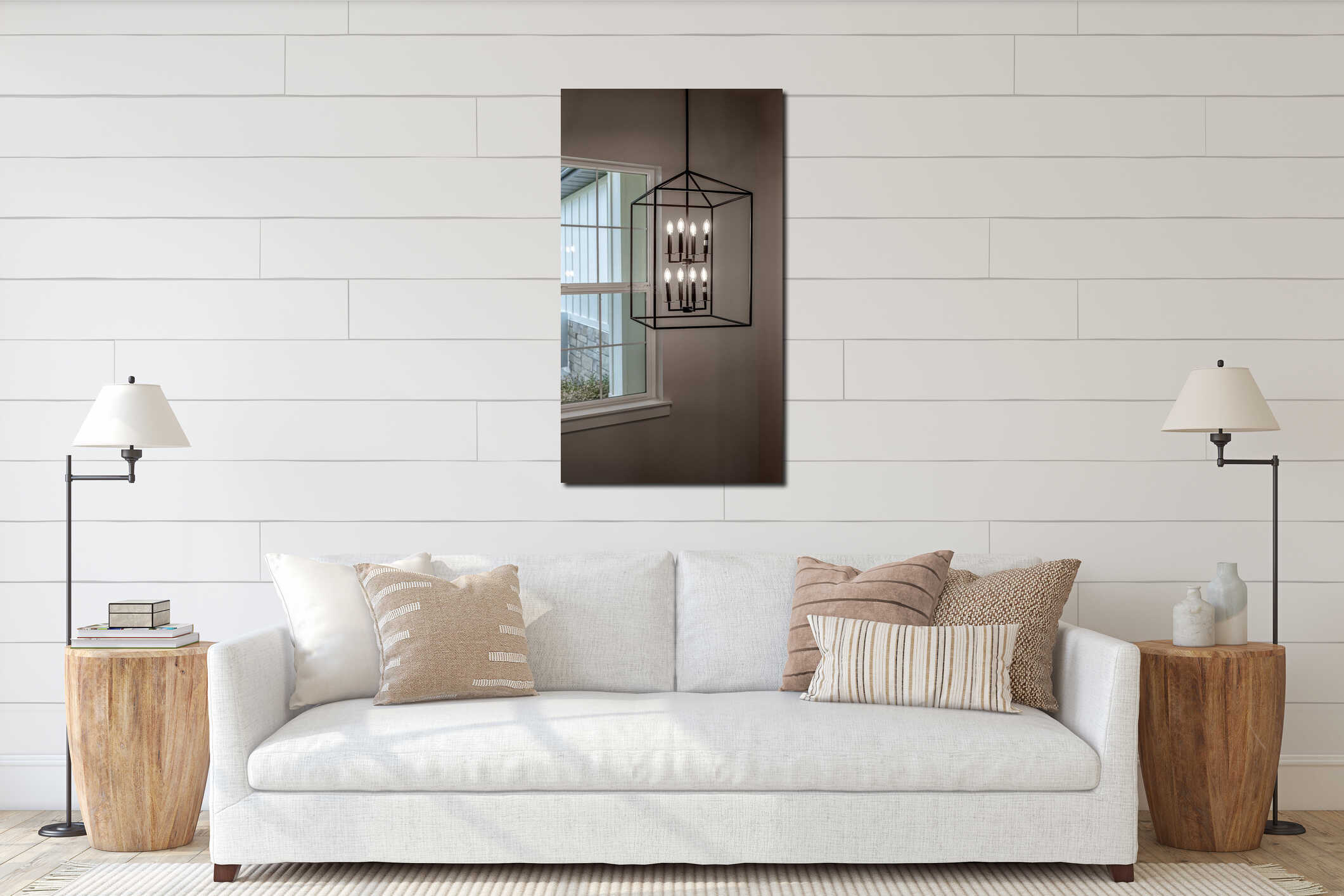 Canvas hanging interior mockup
