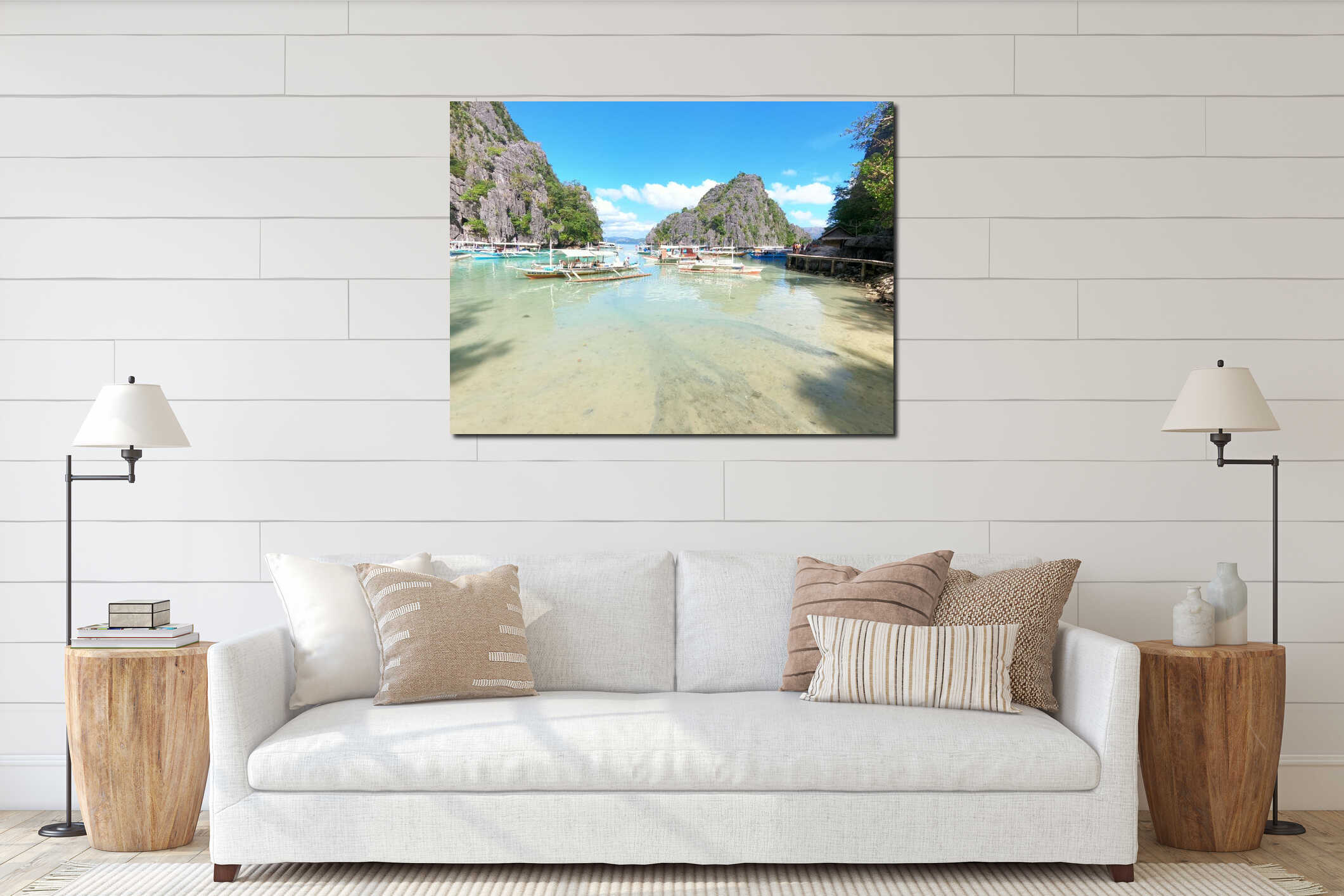Canvas hanging interior mockup