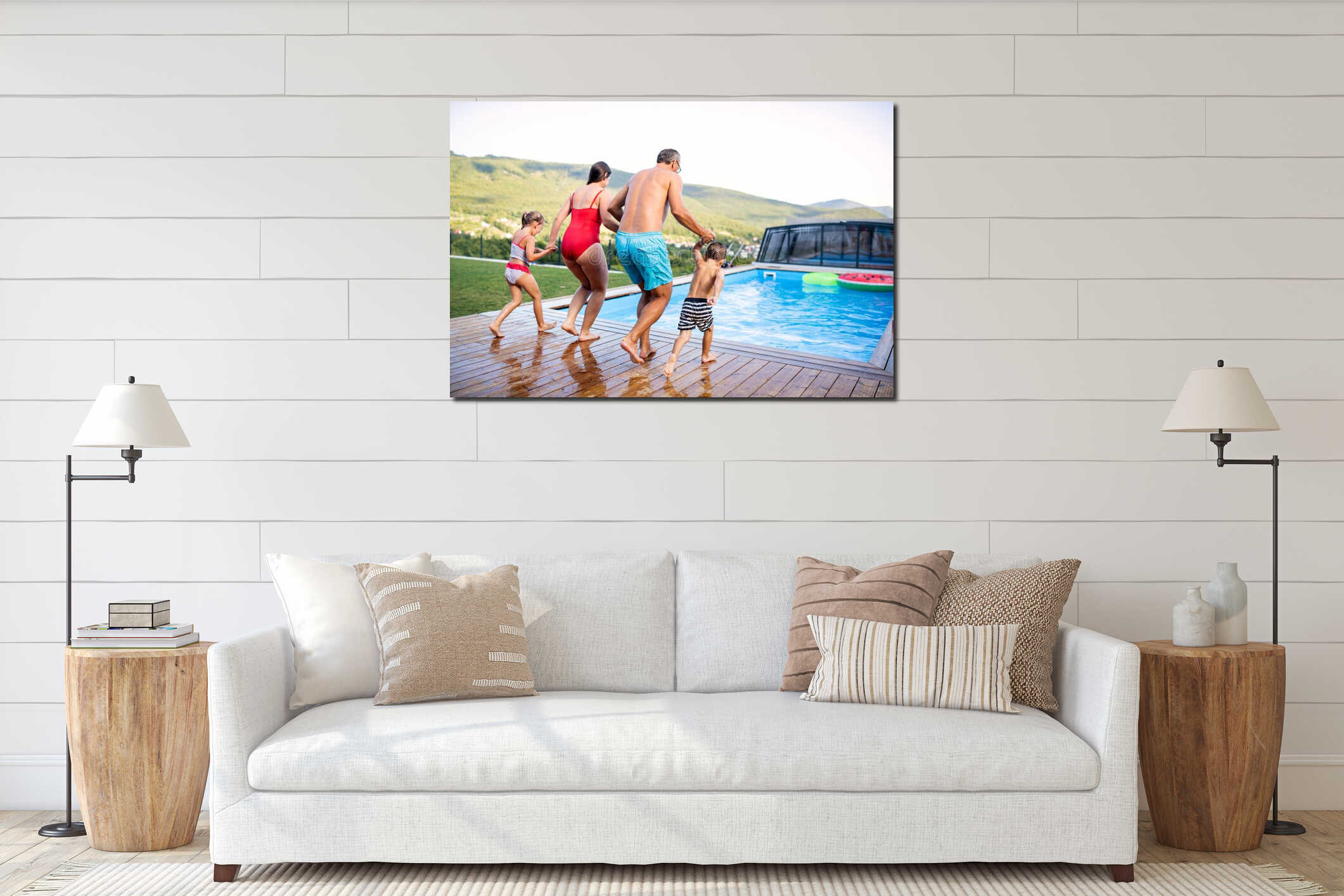 Canvas hanging interior mockup