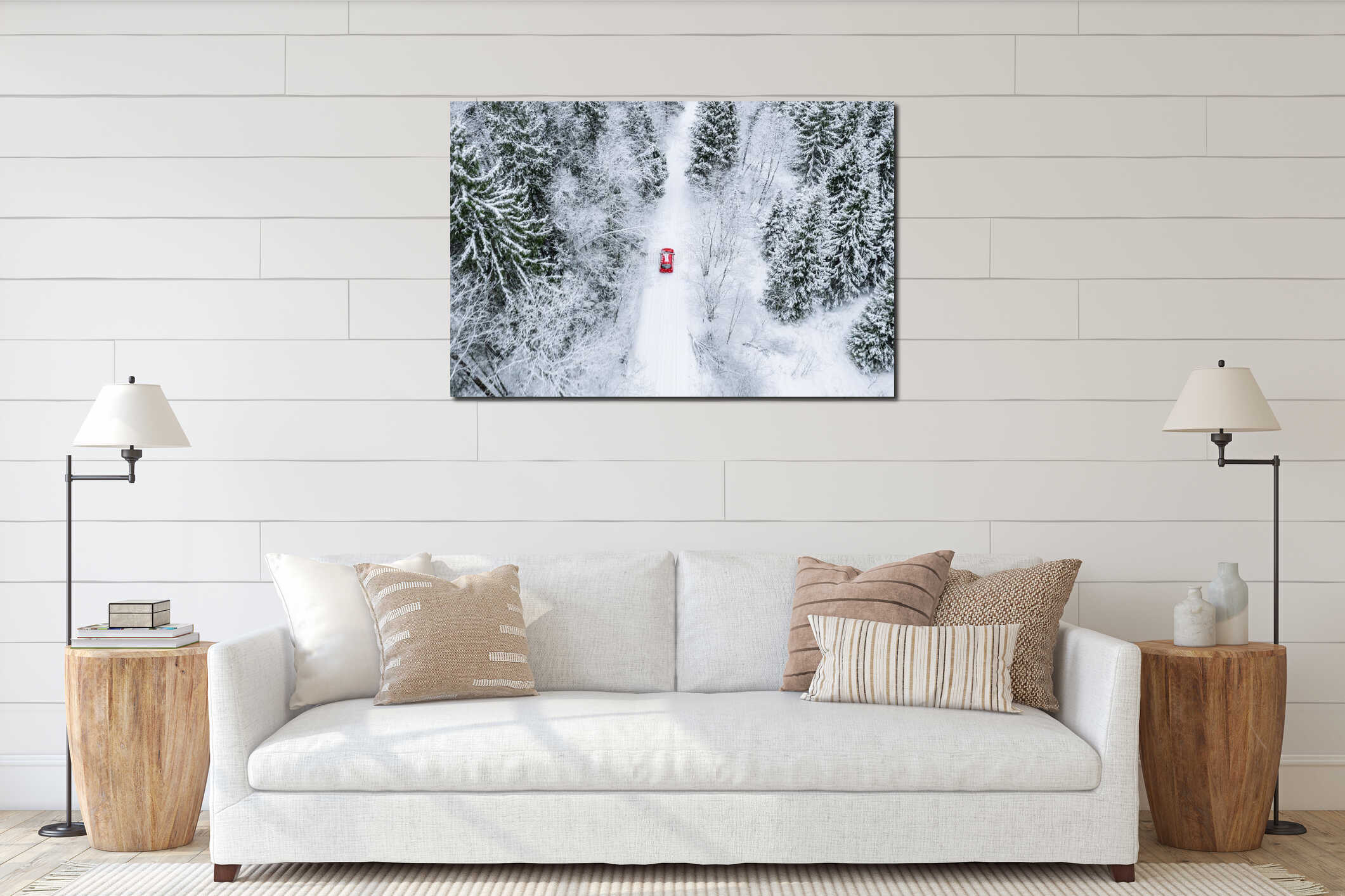 Canvas hanging interior mockup