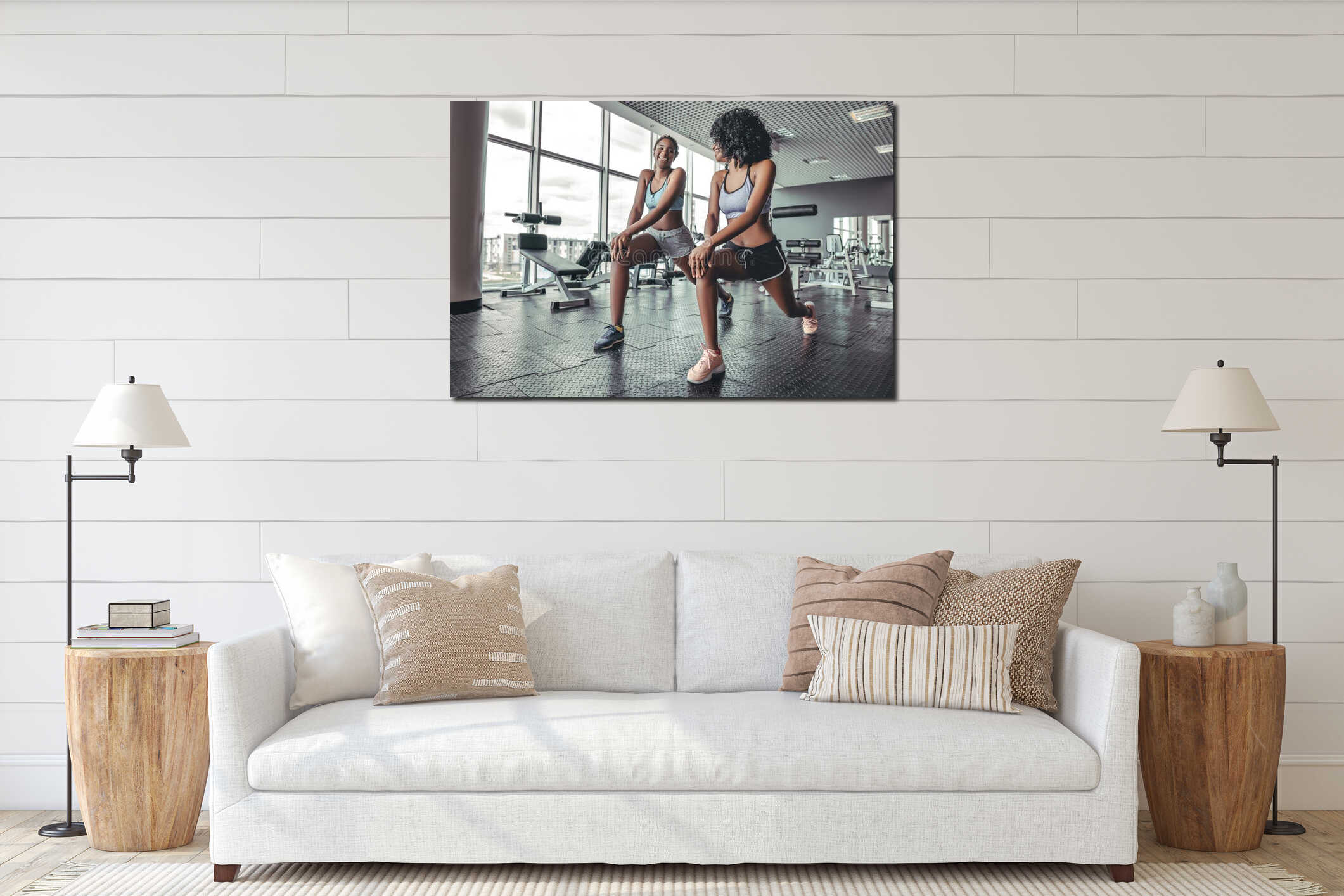 Canvas hanging interior mockup