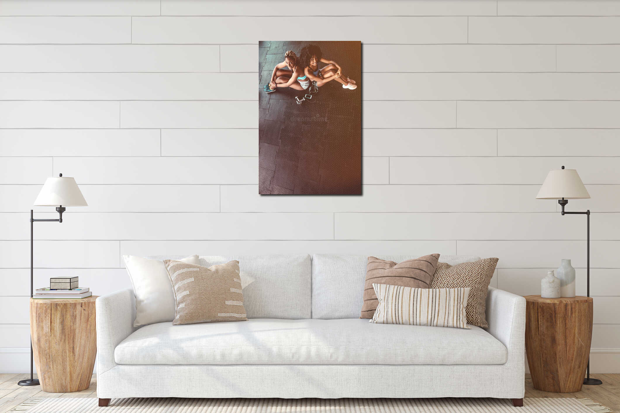 Canvas hanging interior mockup