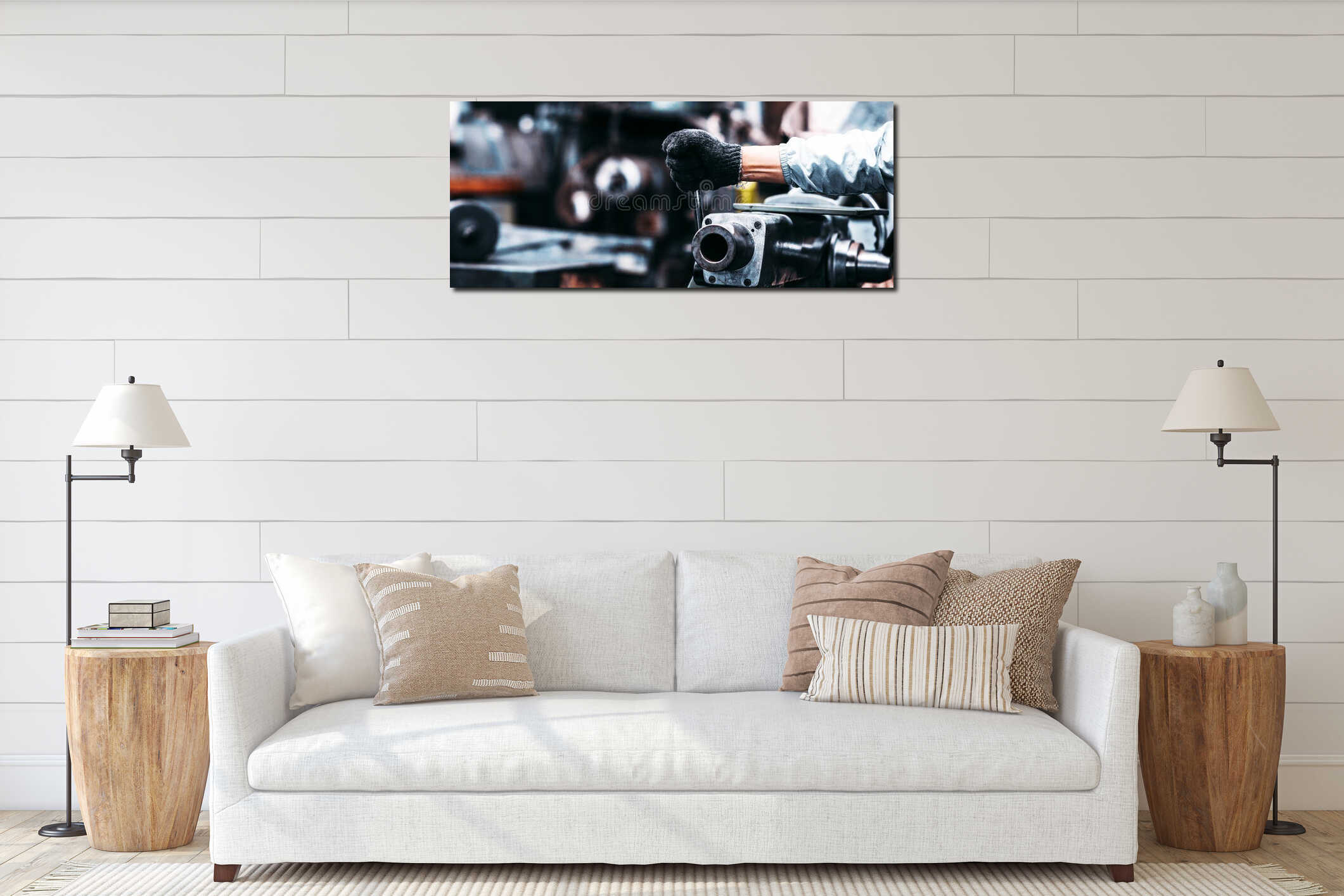 Canvas hanging interior mockup