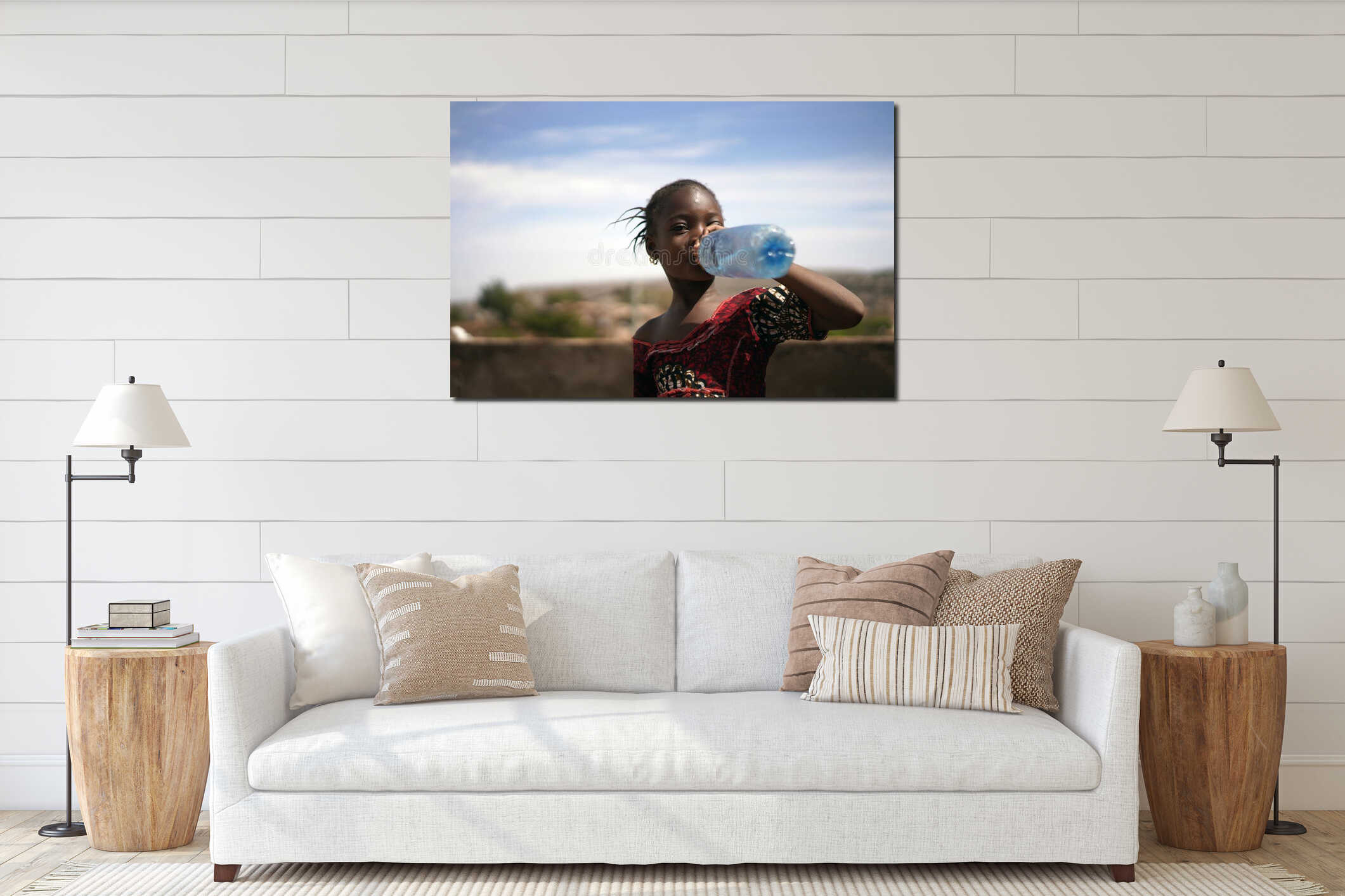 Canvas hanging interior mockup
