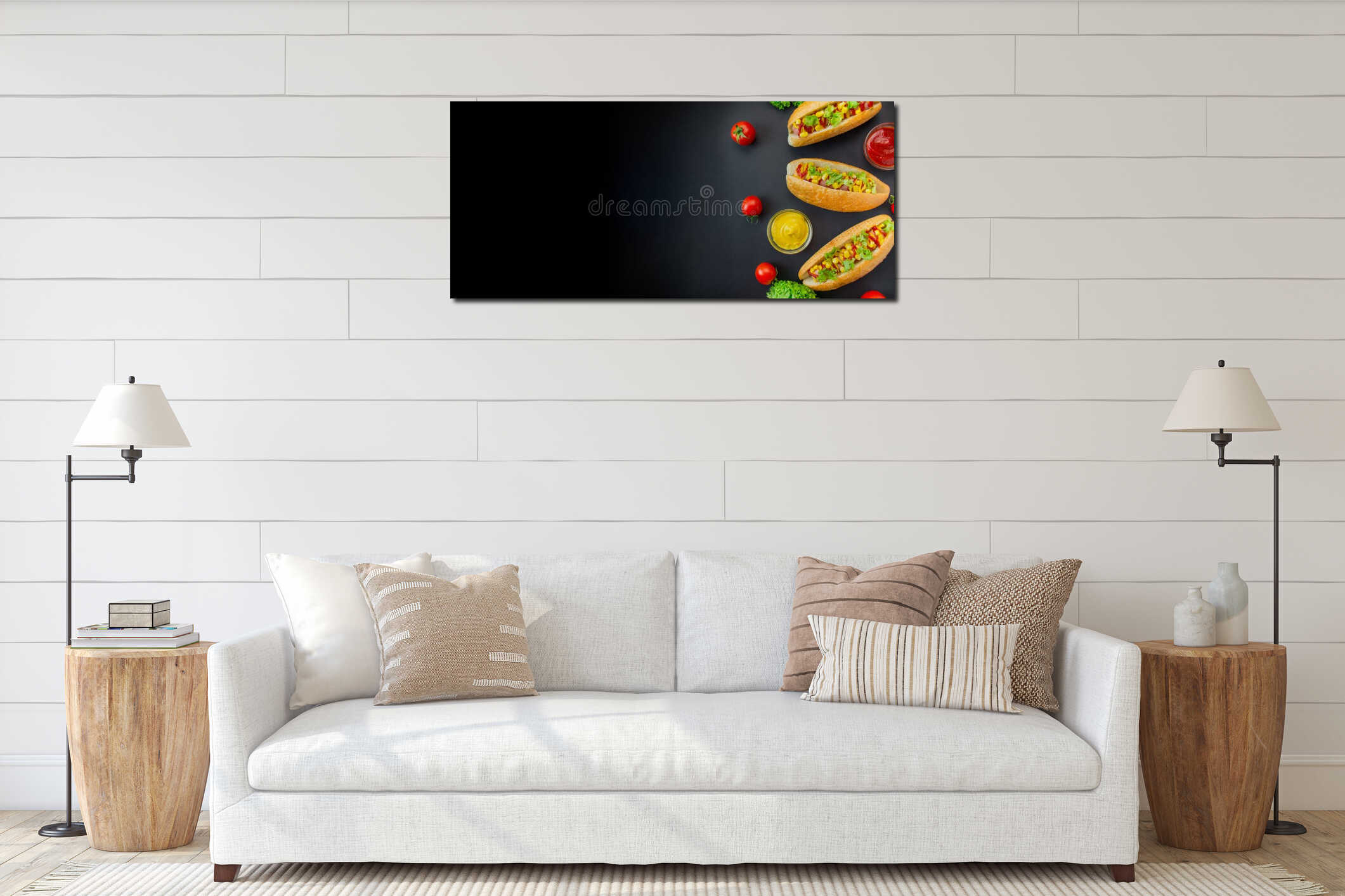 Canvas hanging interior mockup