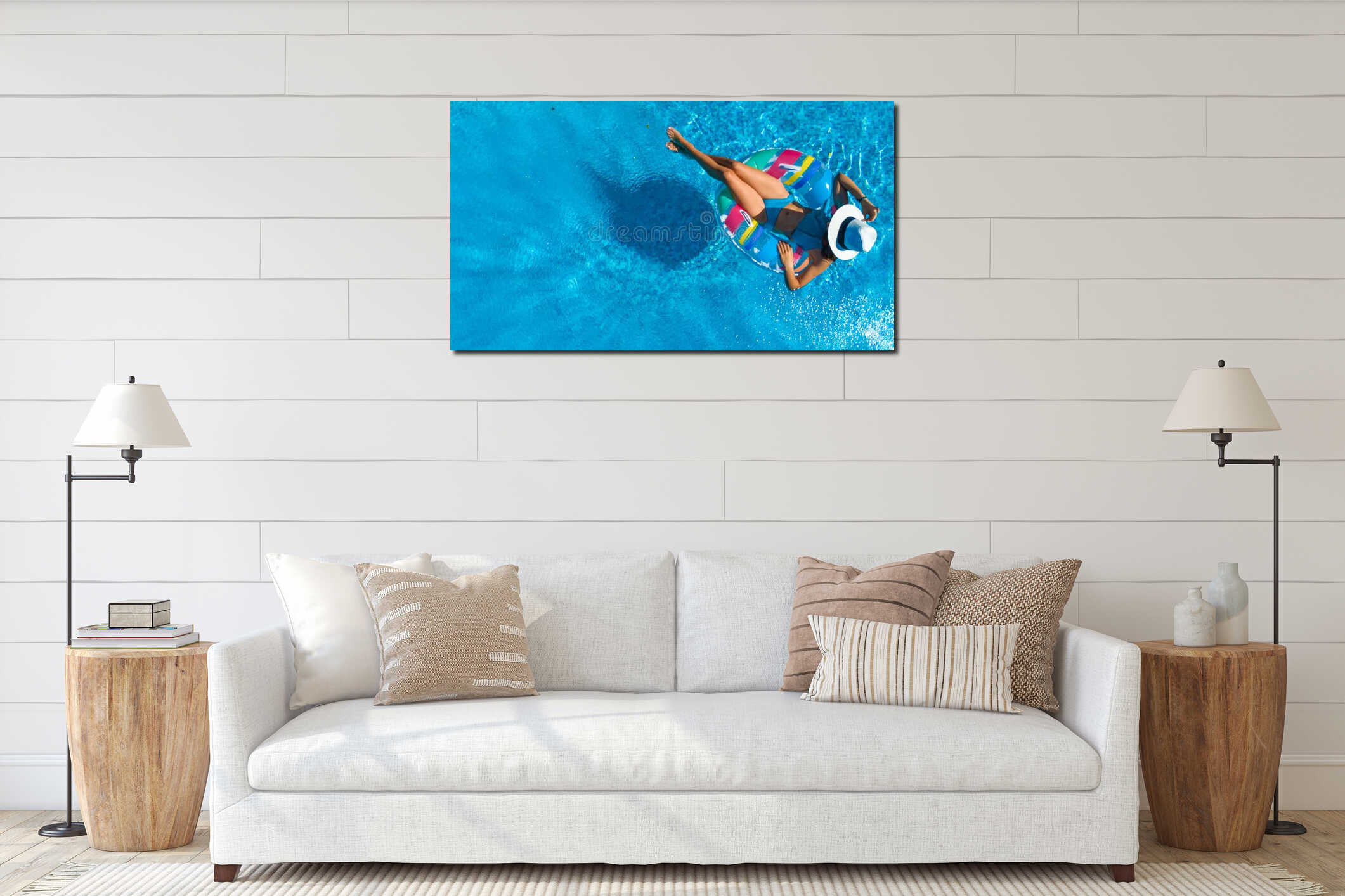 Canvas hanging interior mockup
