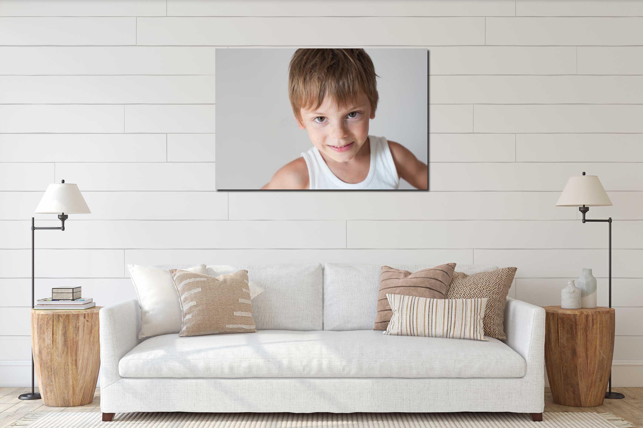Canvas hanging interior mockup