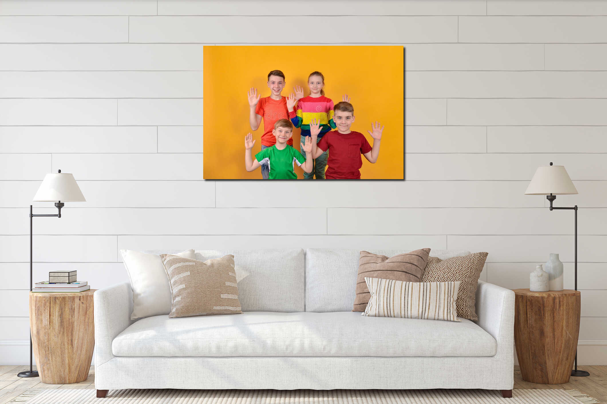 Canvas hanging interior mockup