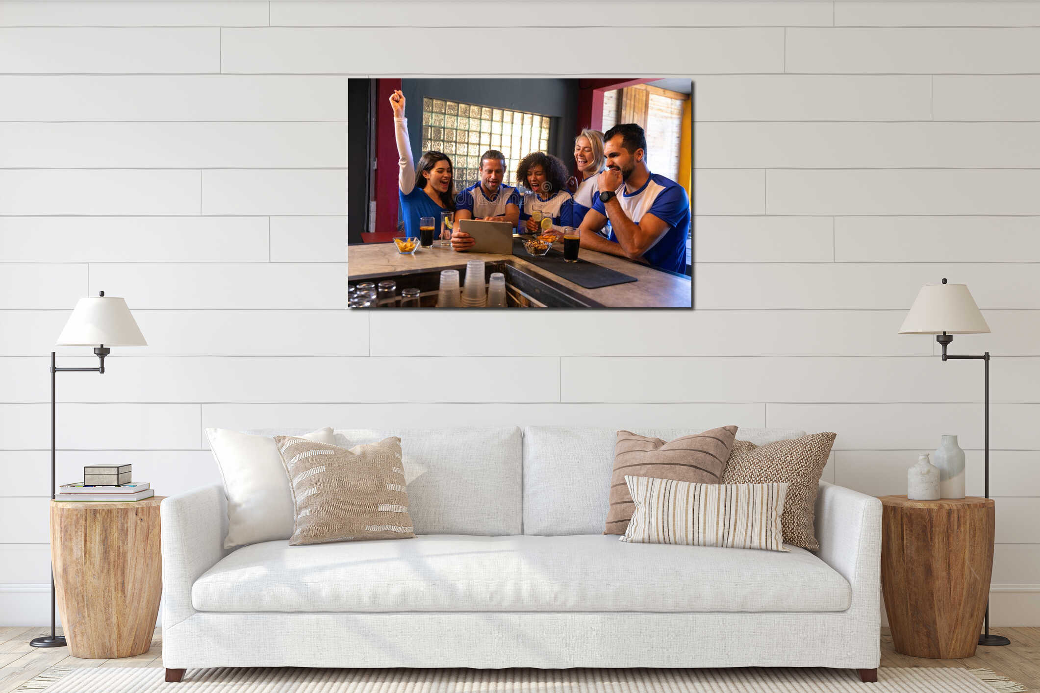 Canvas hanging interior mockup