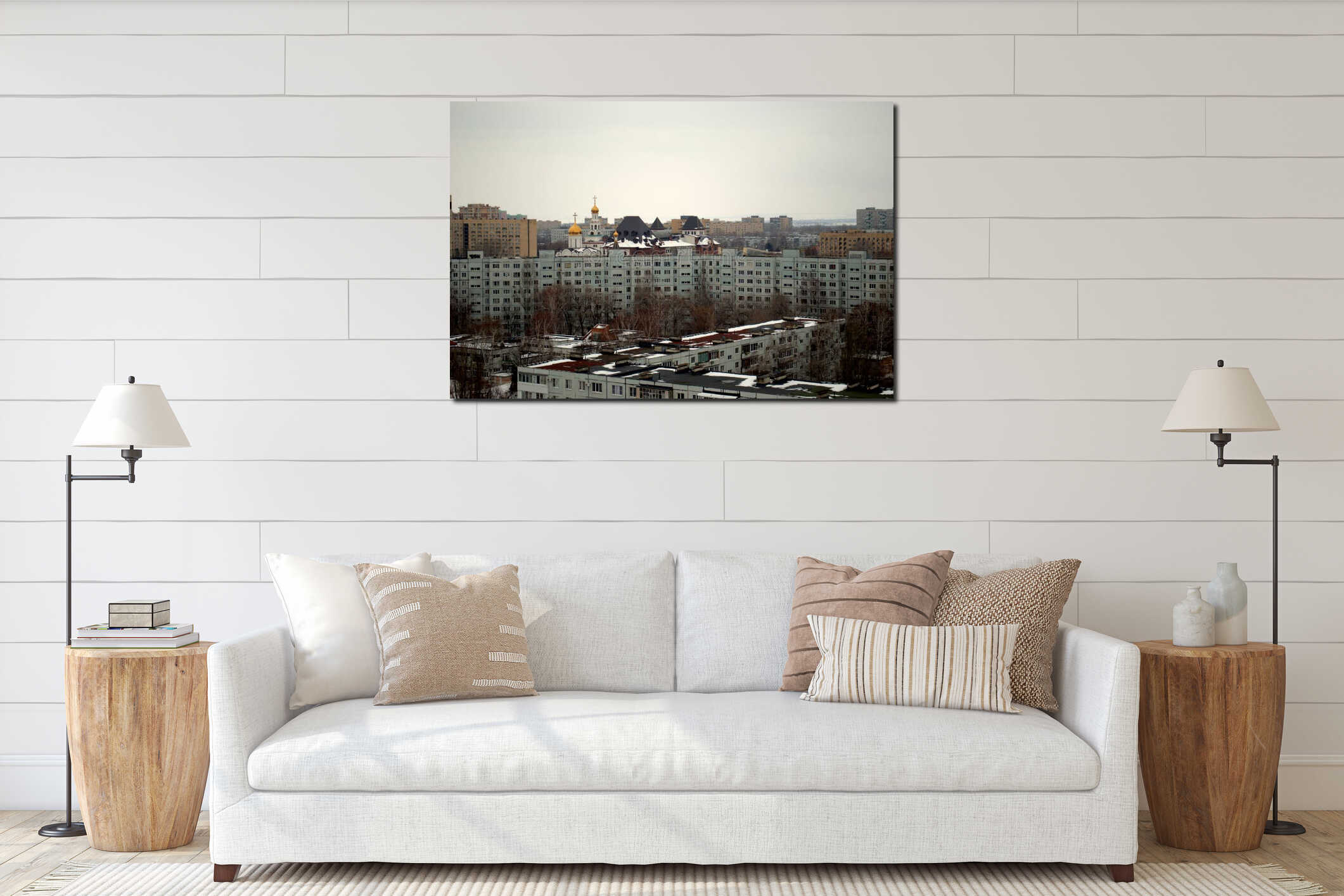 Canvas hanging interior mockup