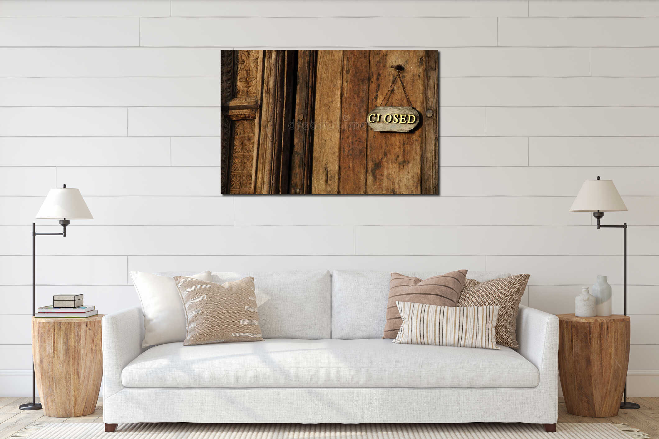 Canvas hanging interior mockup