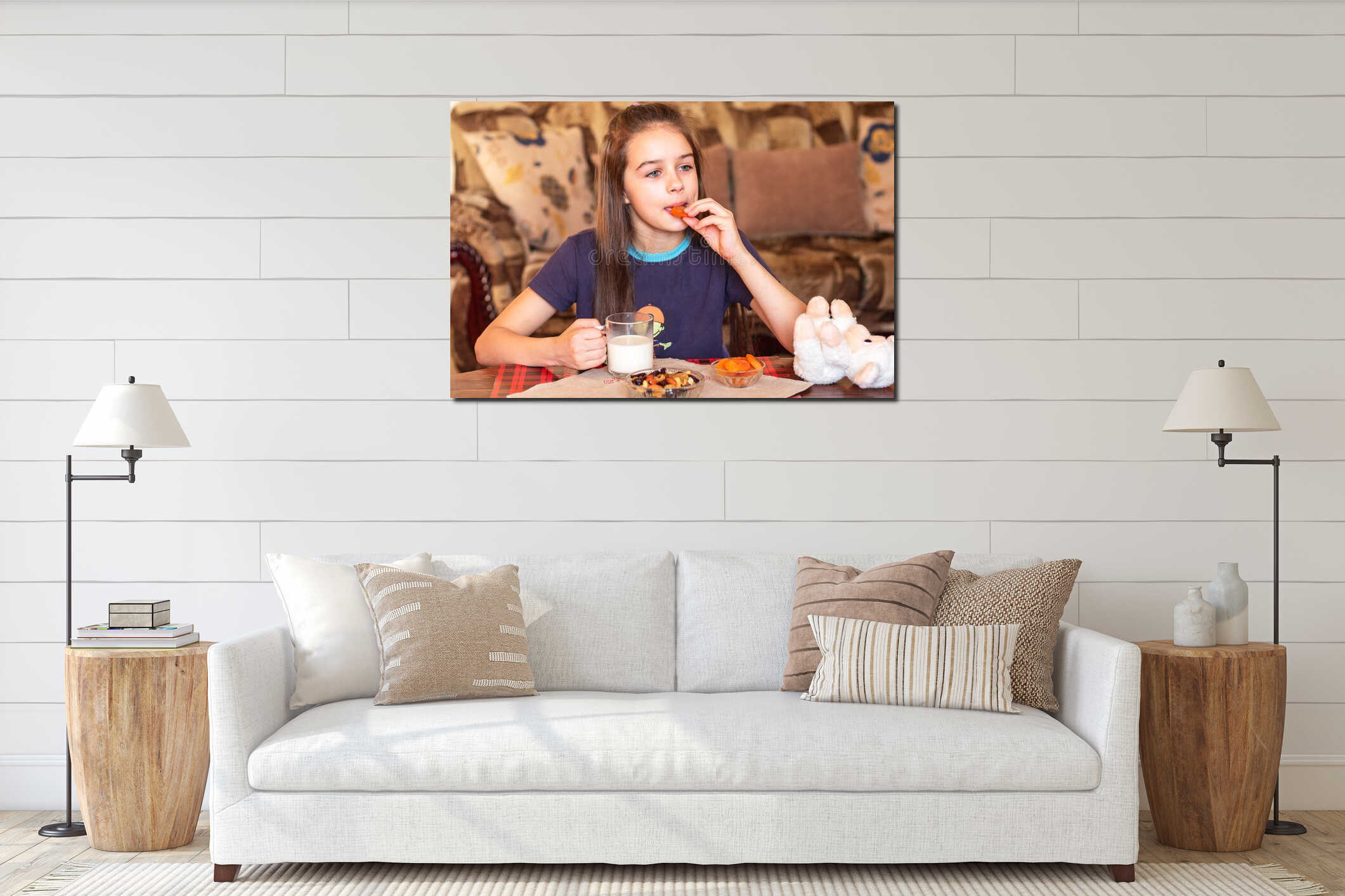 Canvas hanging interior mockup