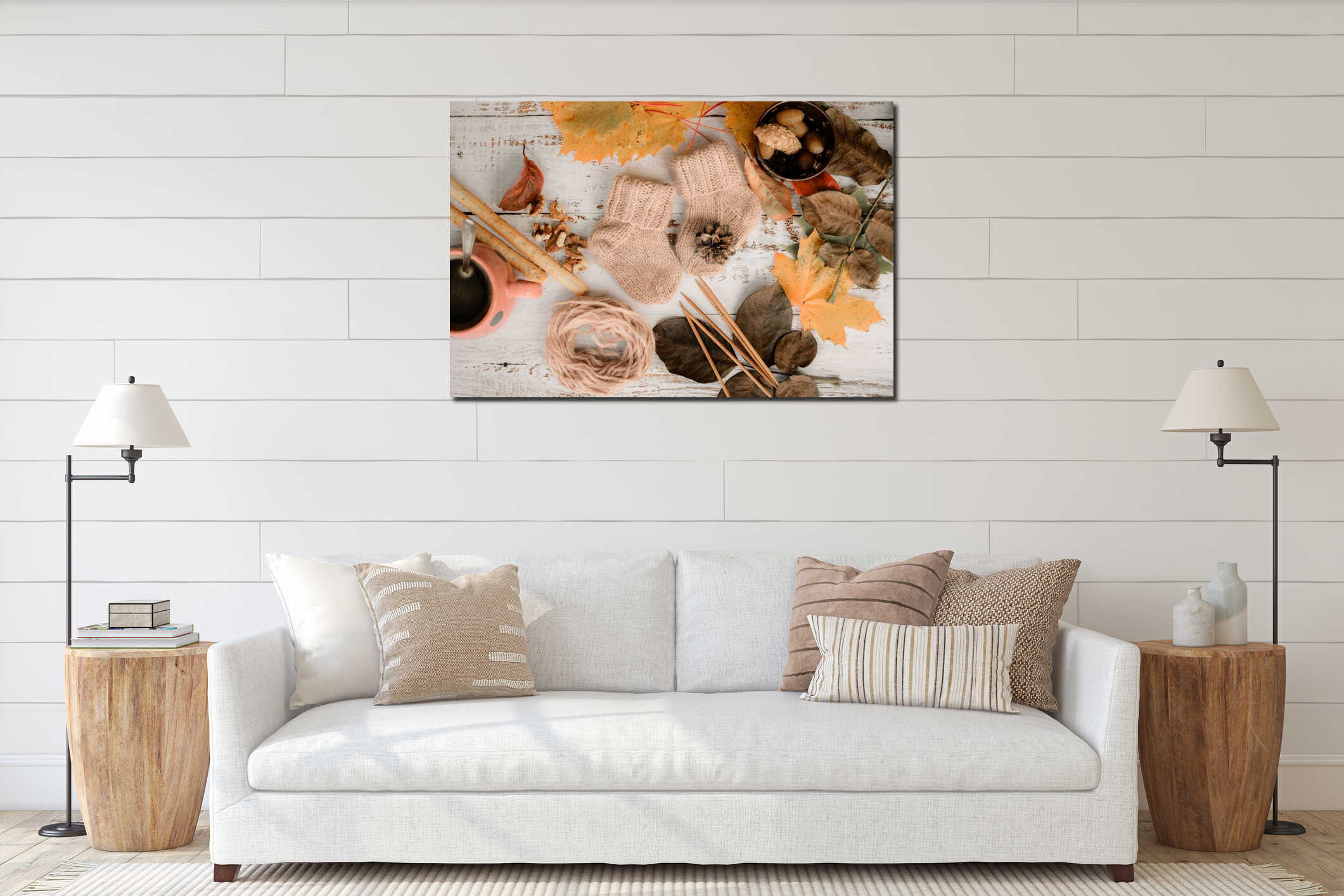 Canvas hanging interior mockup