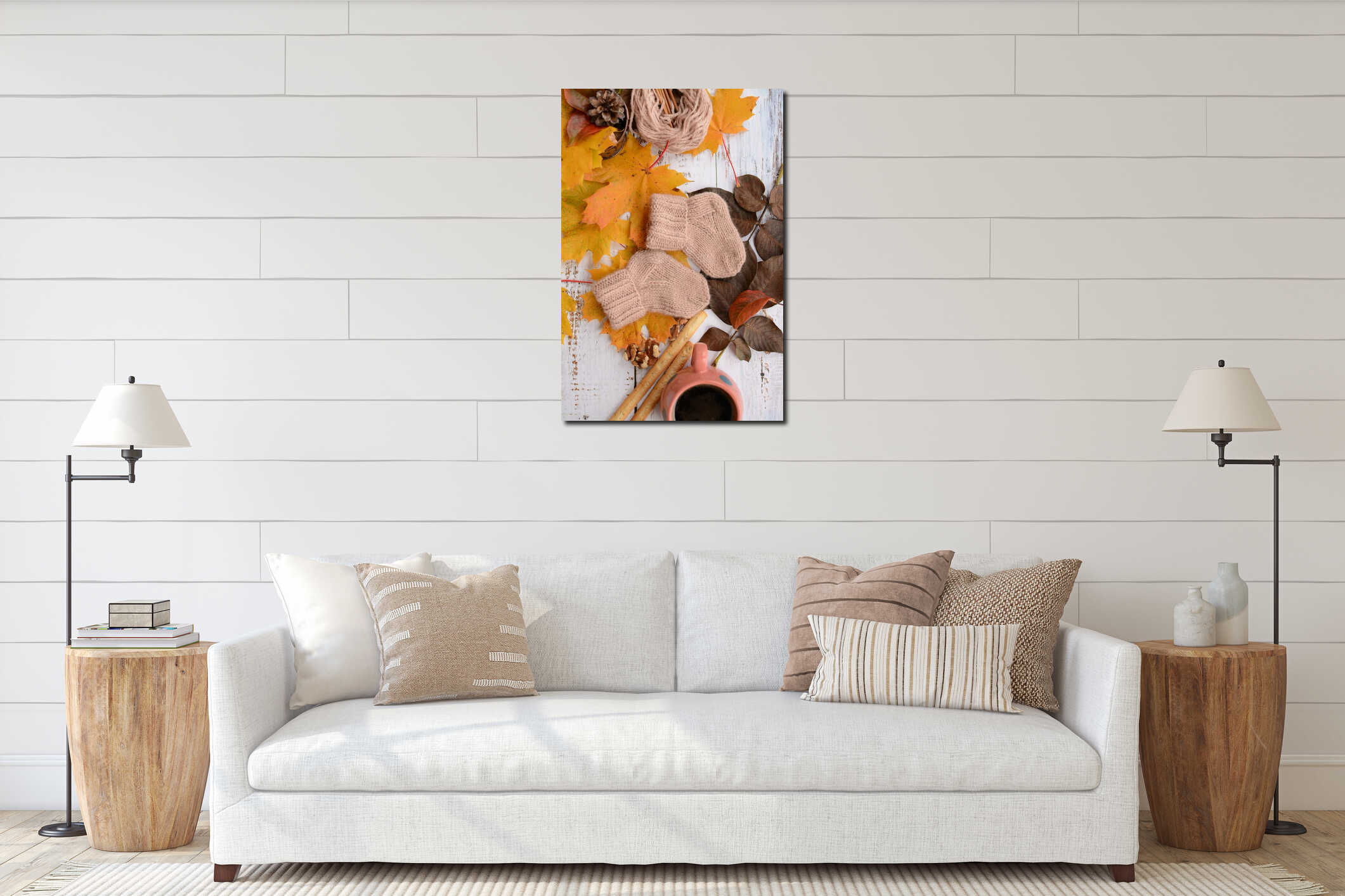 Canvas hanging interior mockup