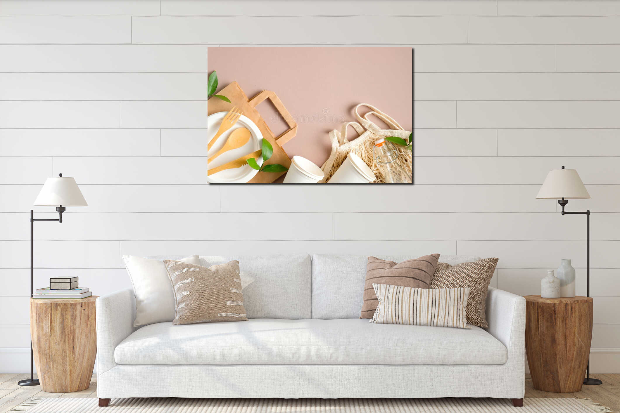 Canvas hanging interior mockup