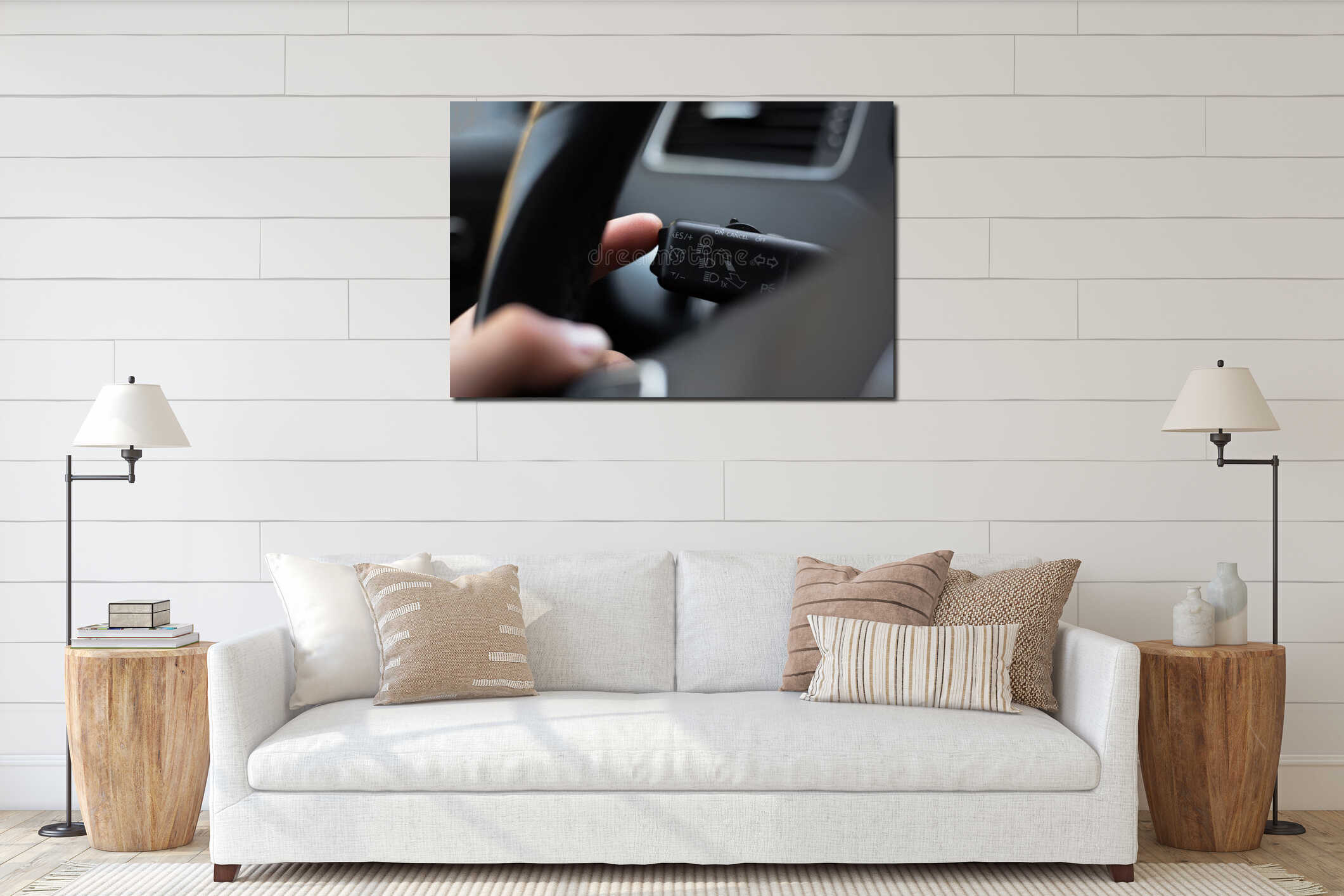 Canvas hanging interior mockup