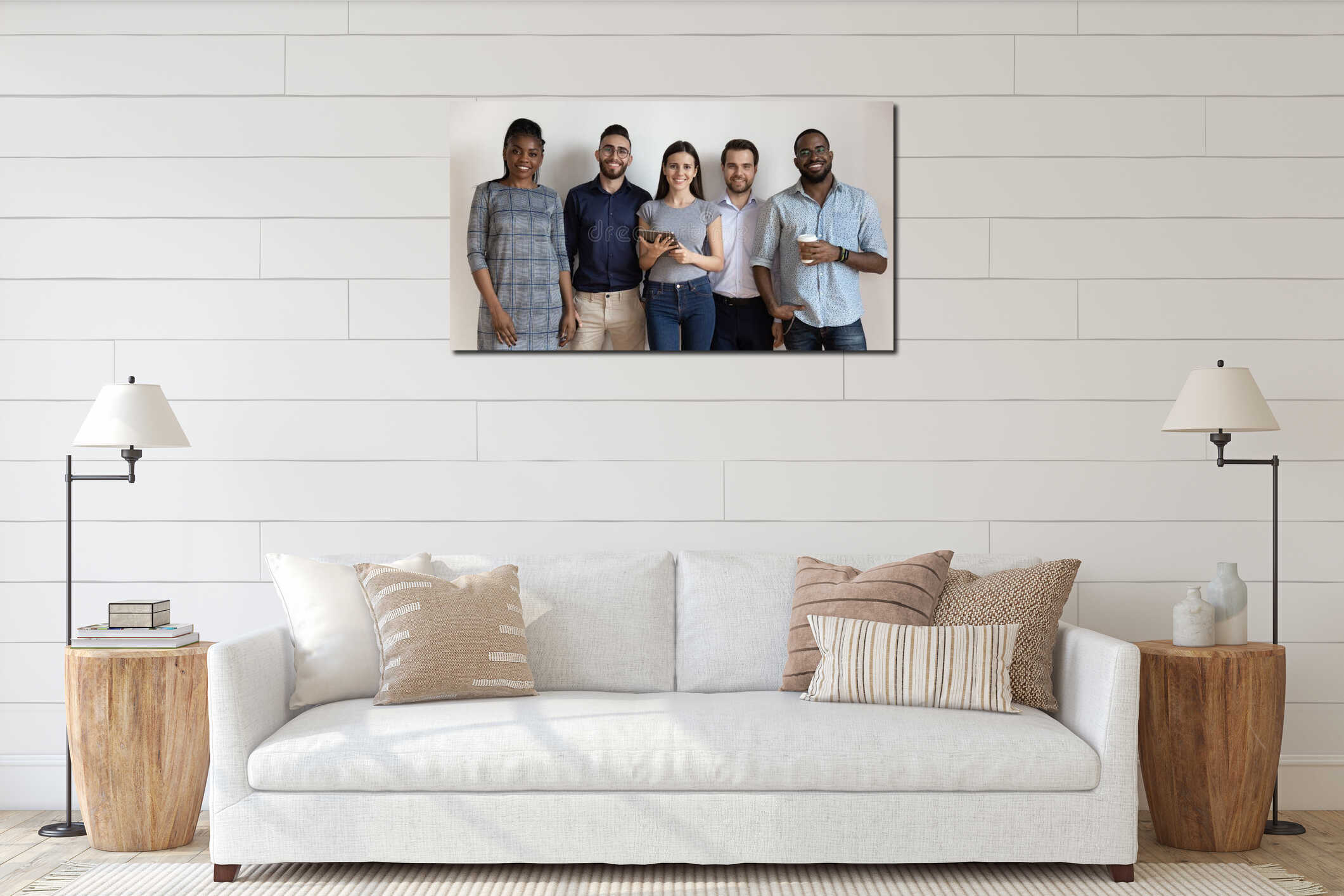 Canvas hanging interior mockup