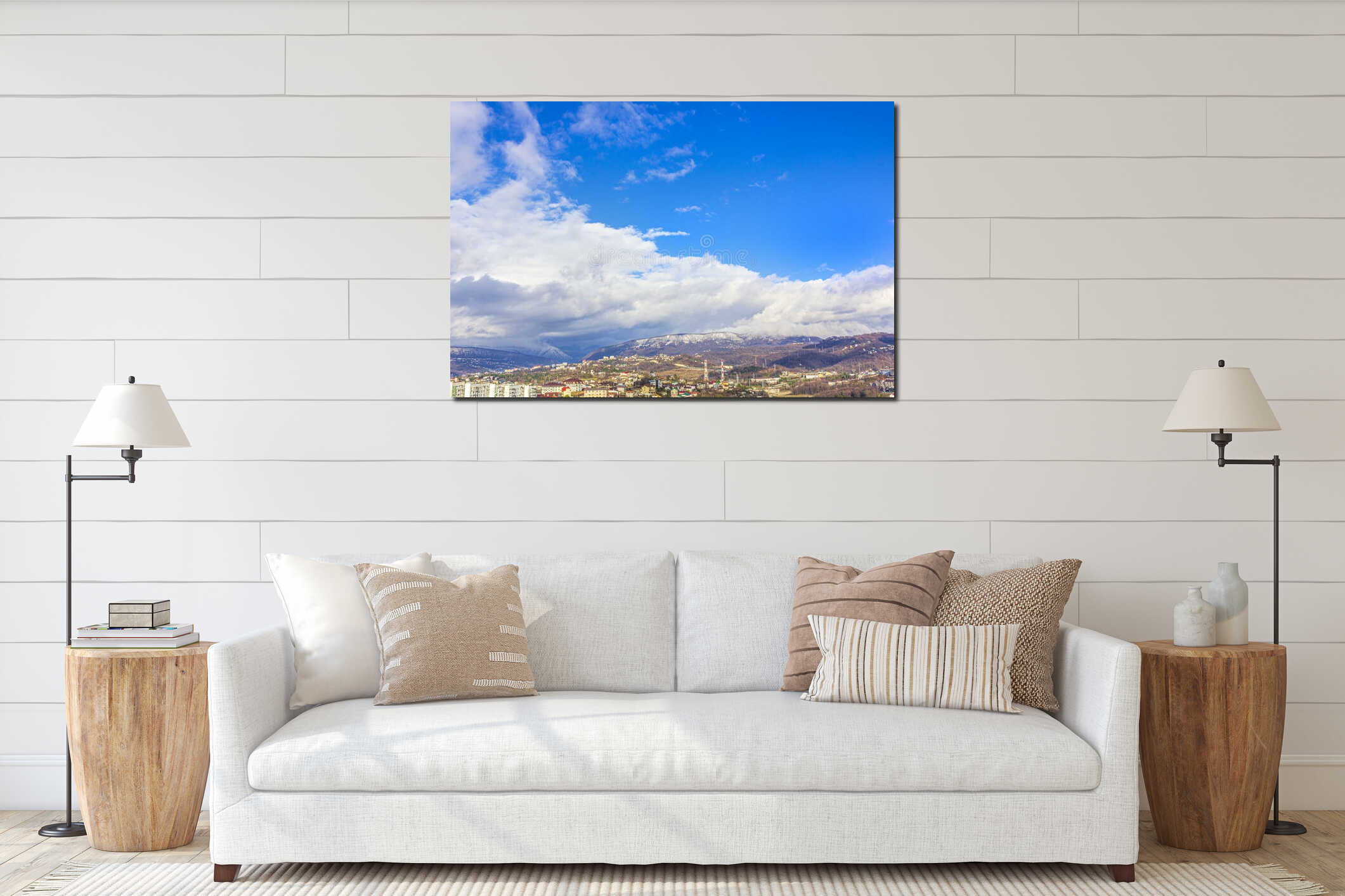 Canvas hanging interior mockup