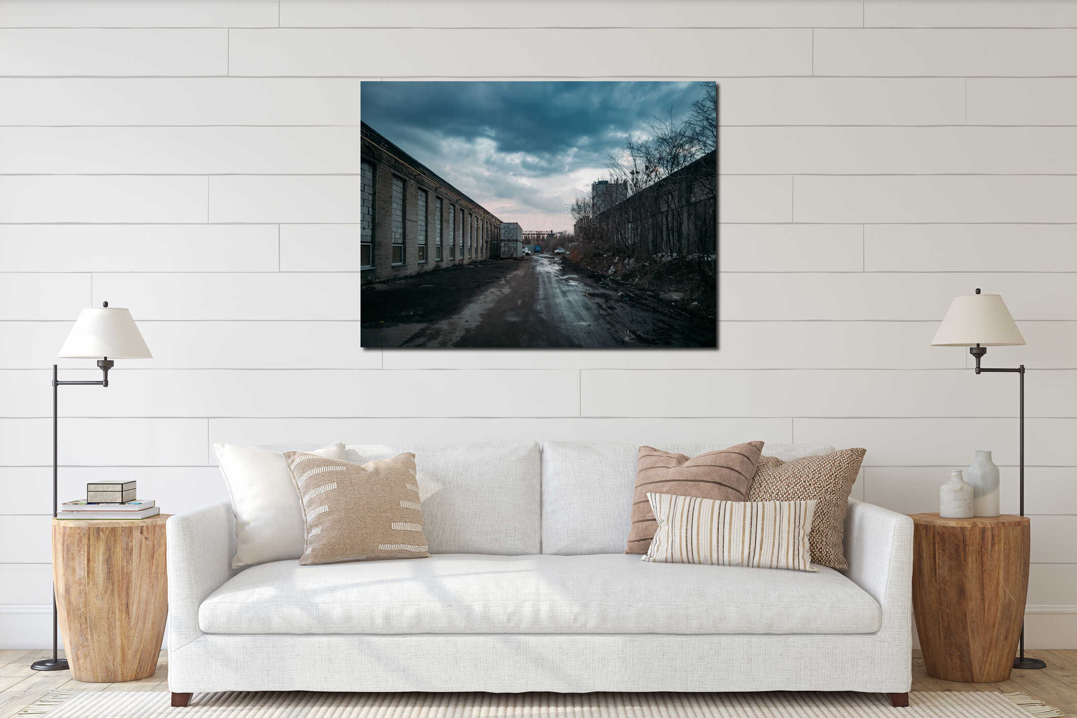 Canvas hanging interior mockup