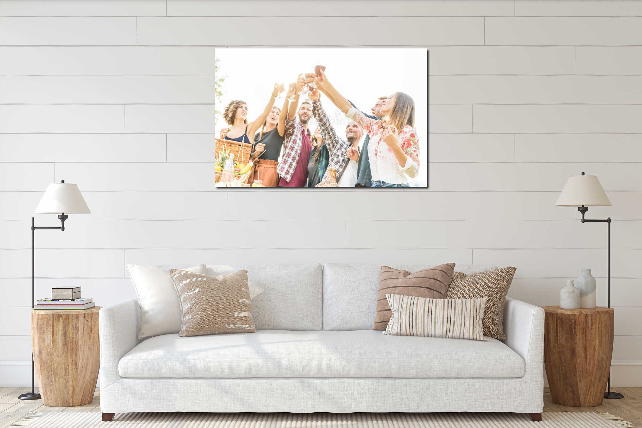 Canvas hanging interior mockup