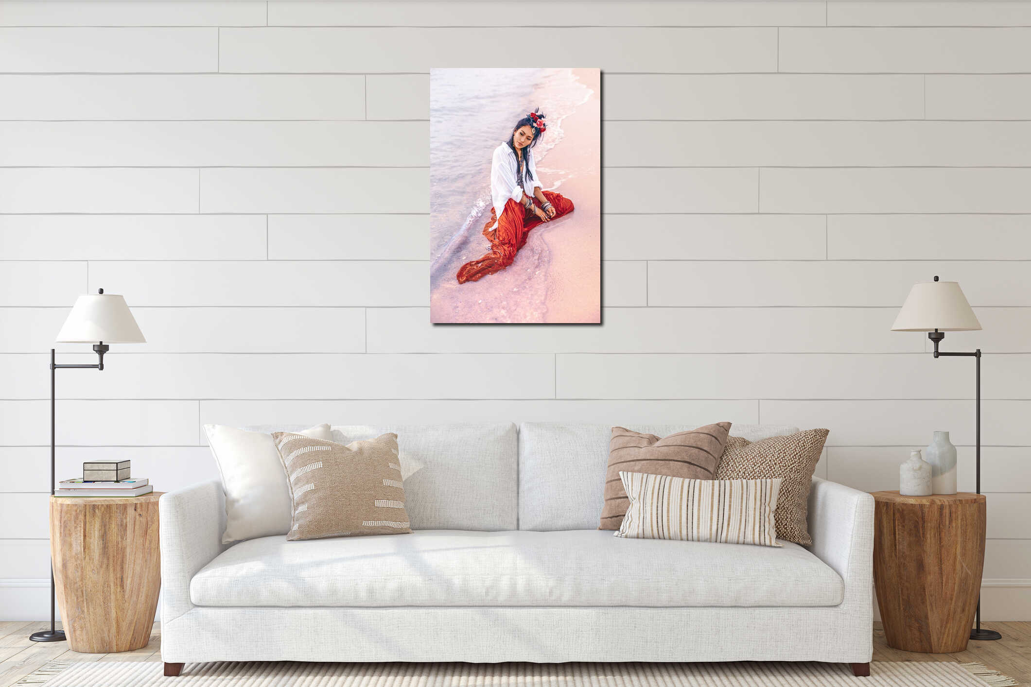 Canvas hanging interior mockup