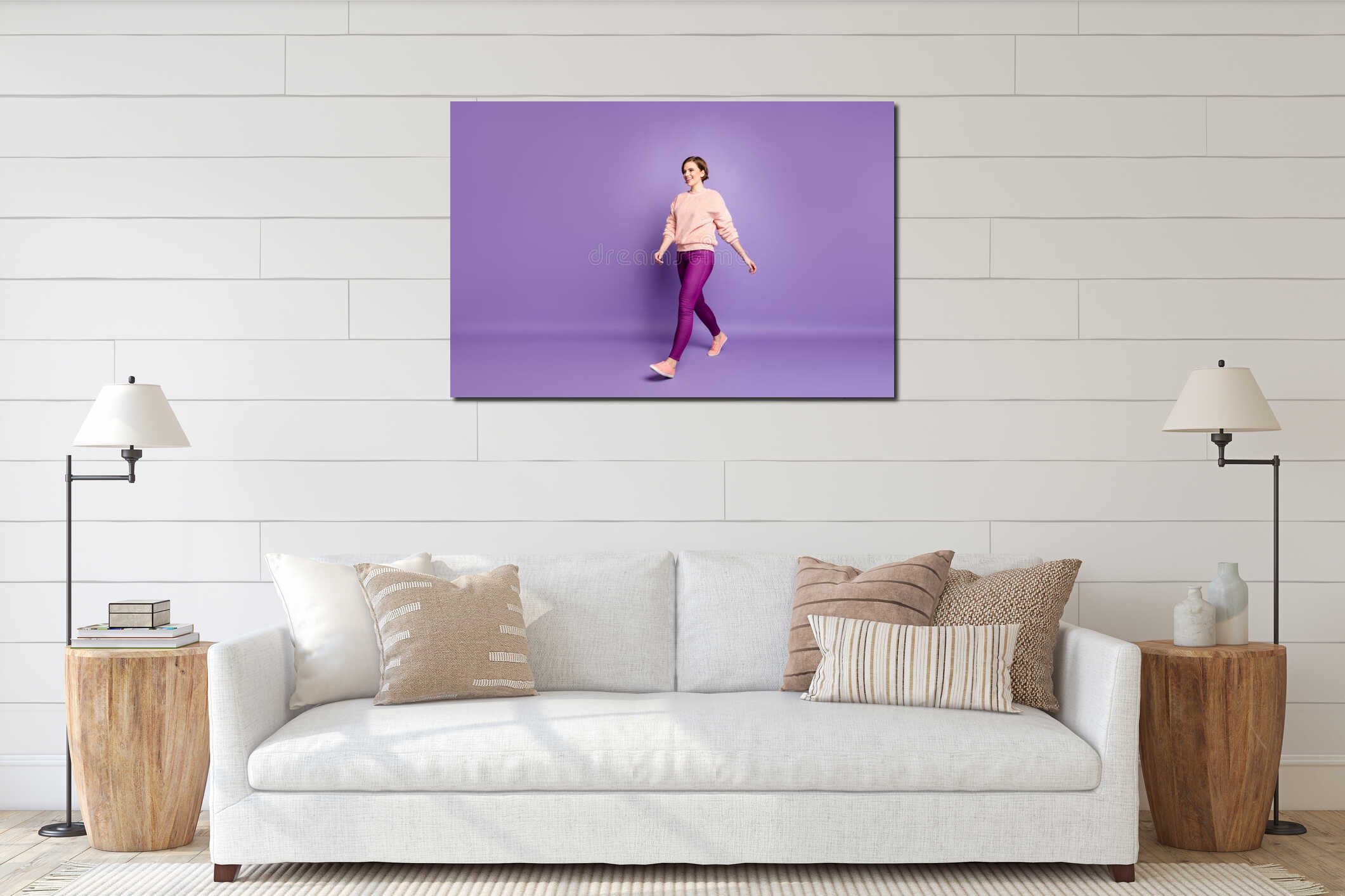 Canvas hanging interior mockup