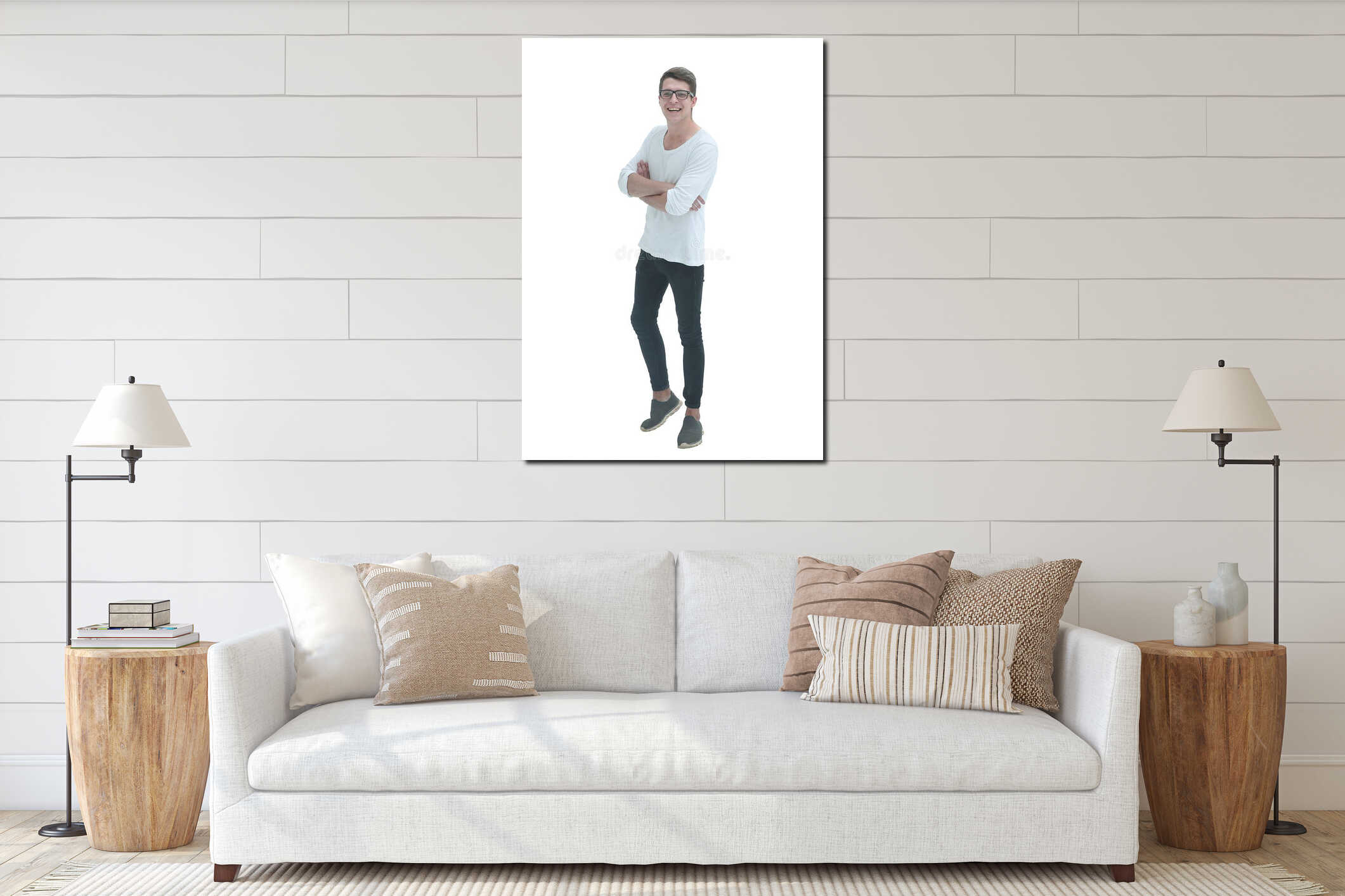 Canvas hanging interior mockup