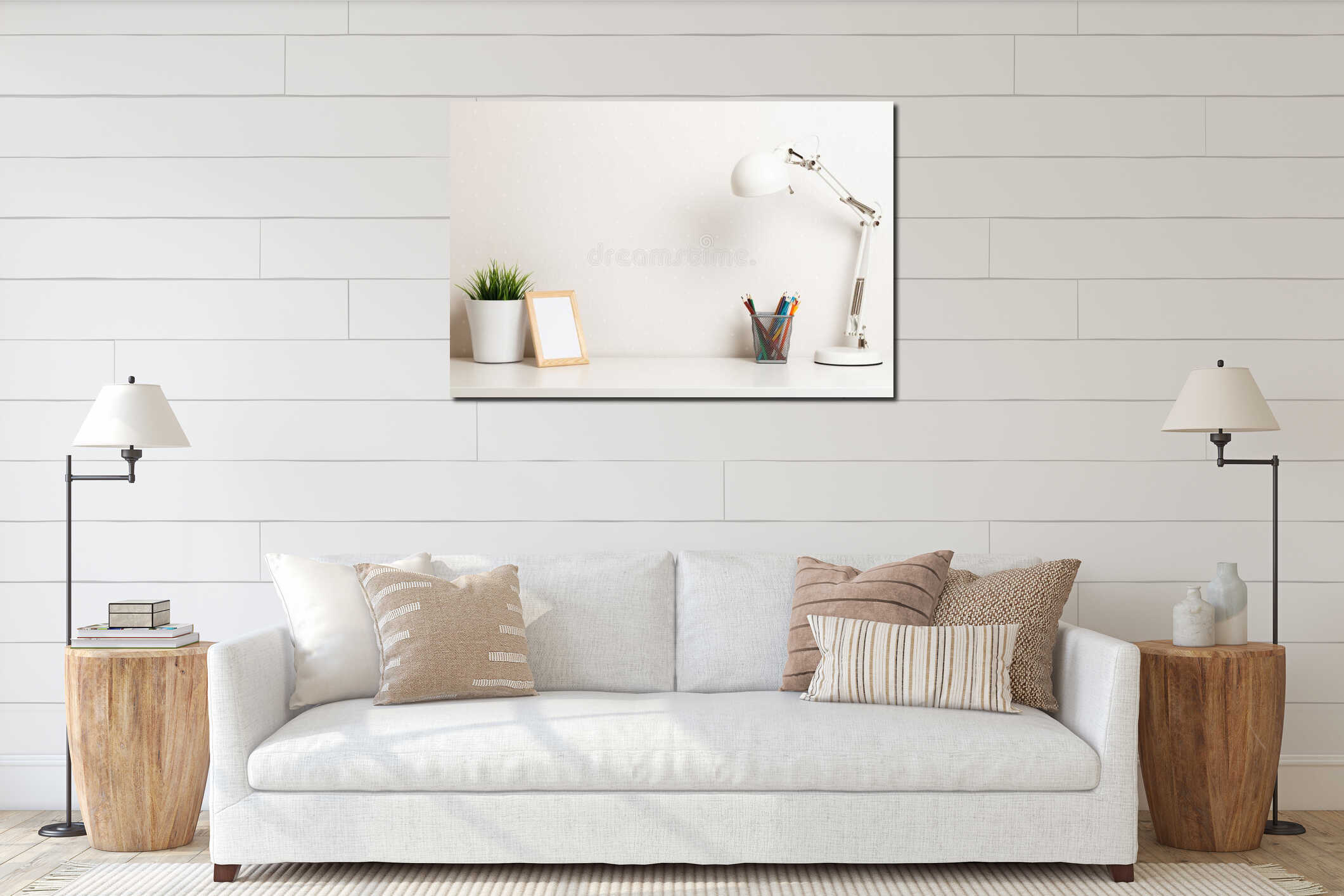 Canvas hanging interior mockup