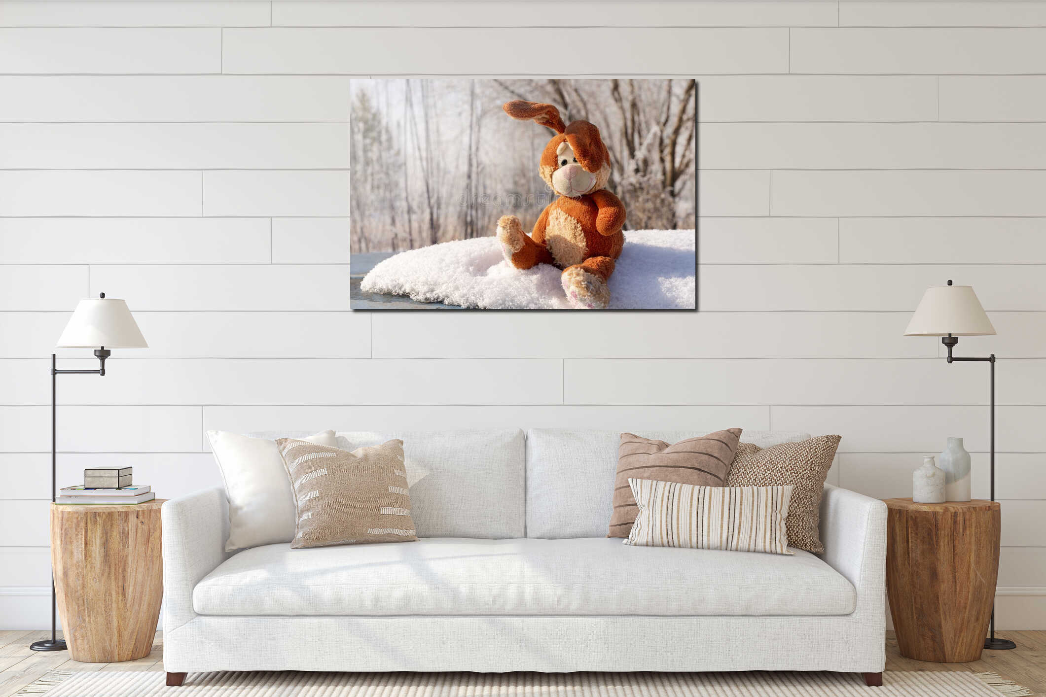 Canvas hanging interior mockup