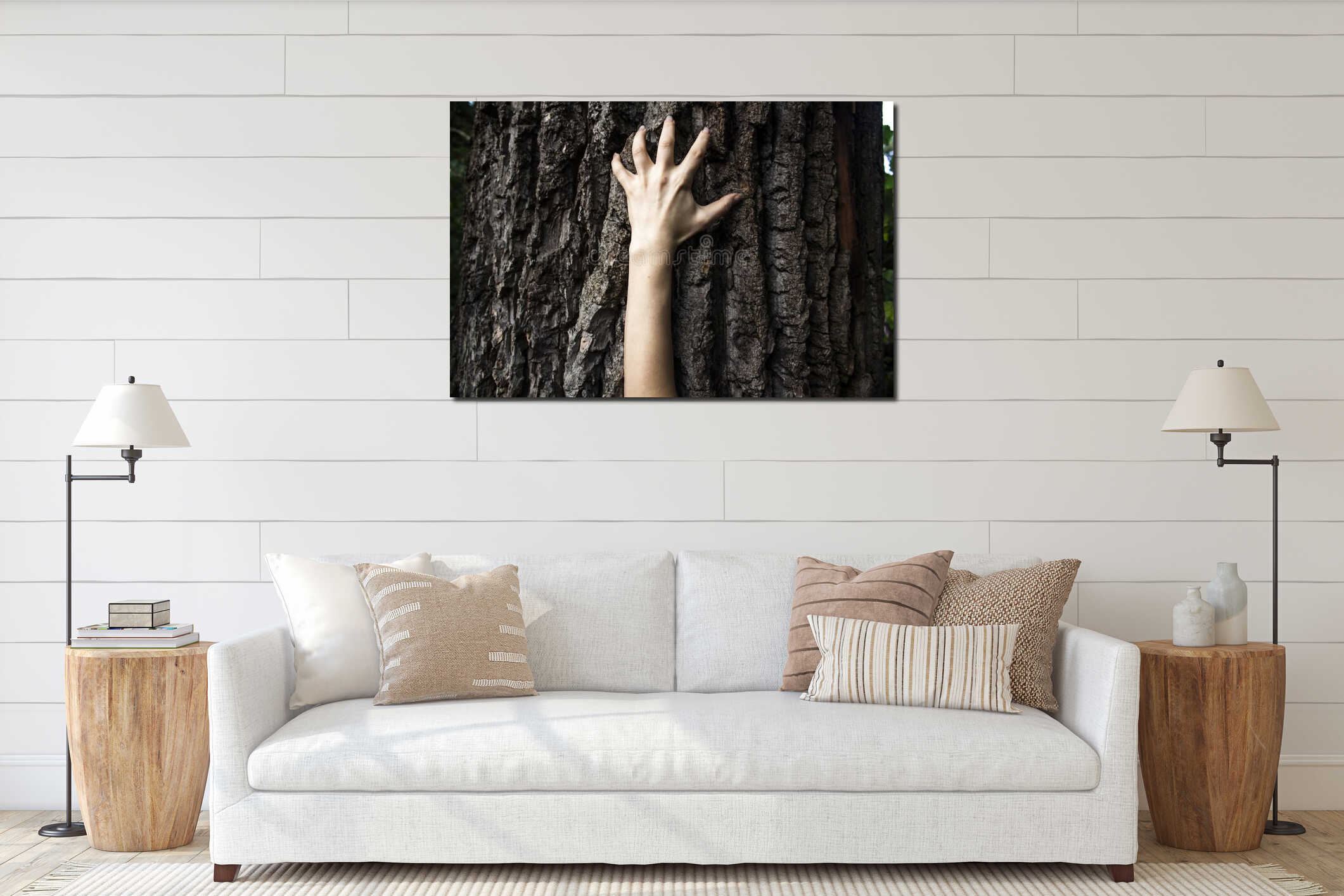 Canvas hanging interior mockup