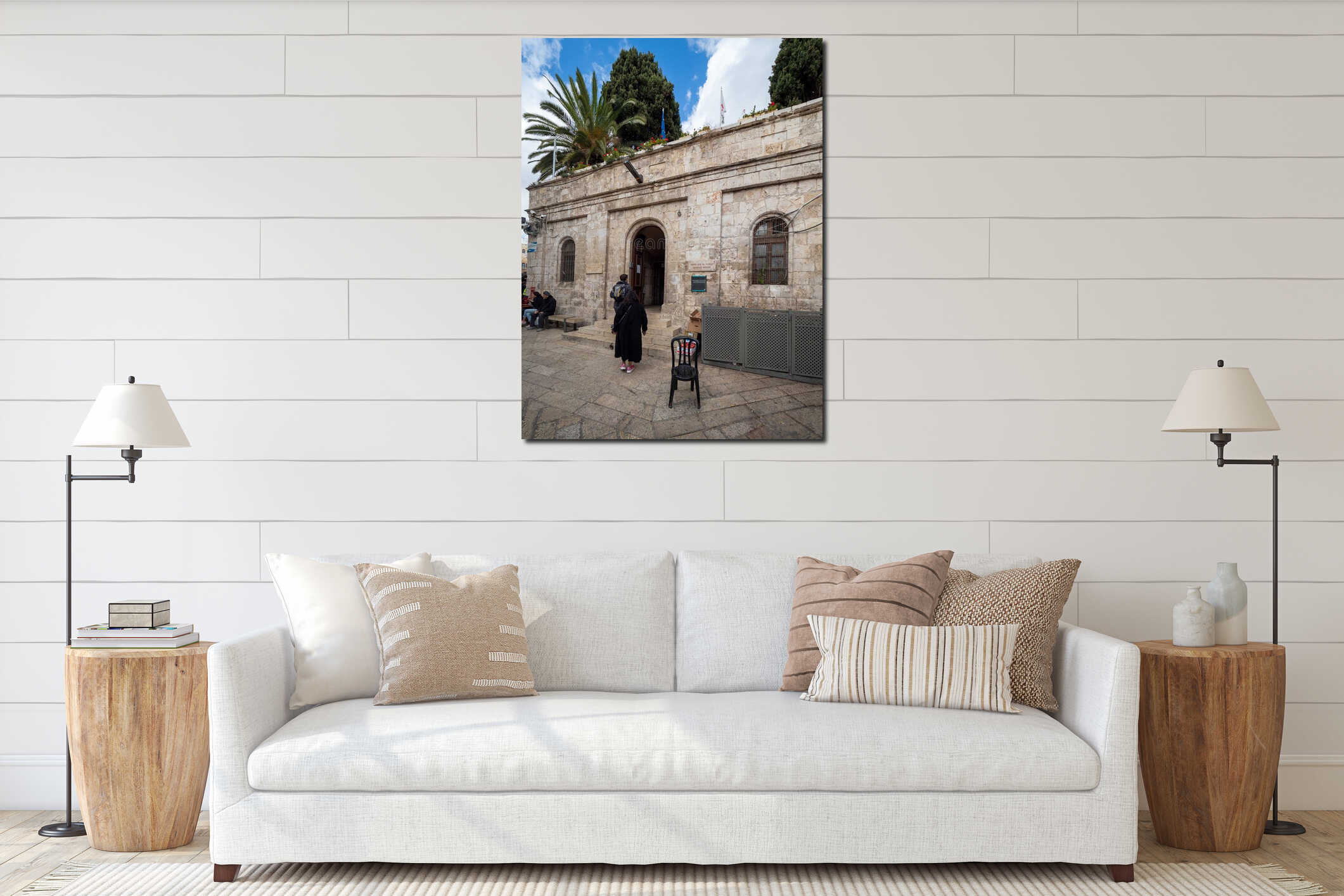 Canvas hanging interior mockup