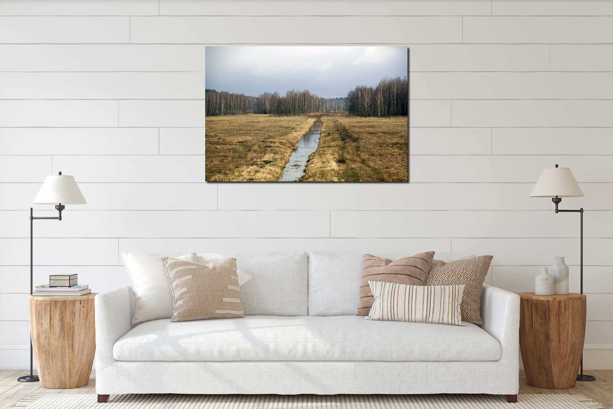 Canvas hanging interior mockup