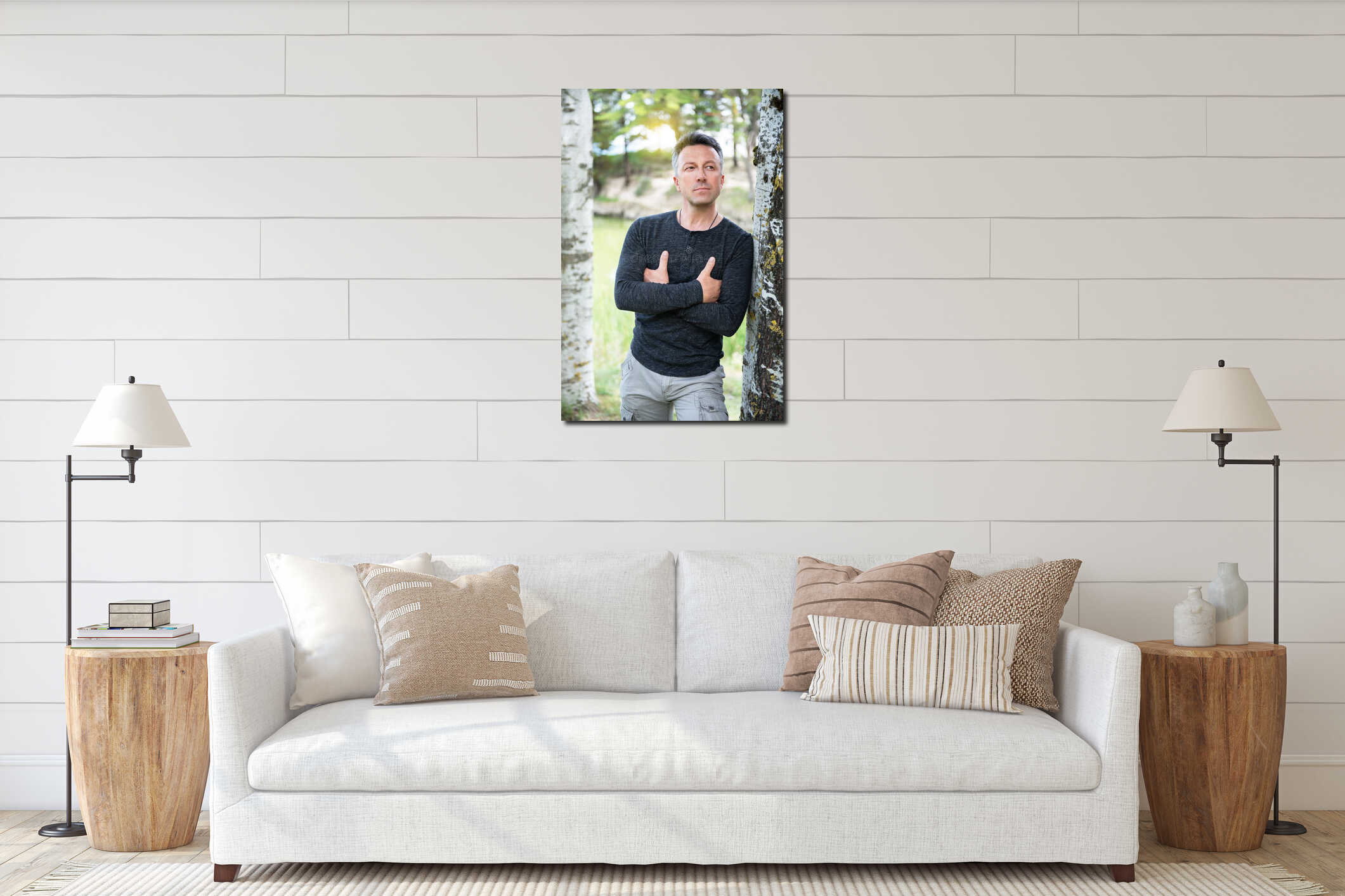 Canvas hanging interior mockup