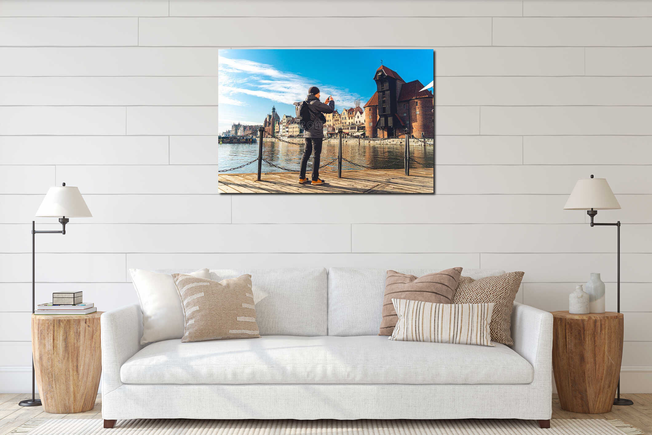 Canvas hanging interior mockup
