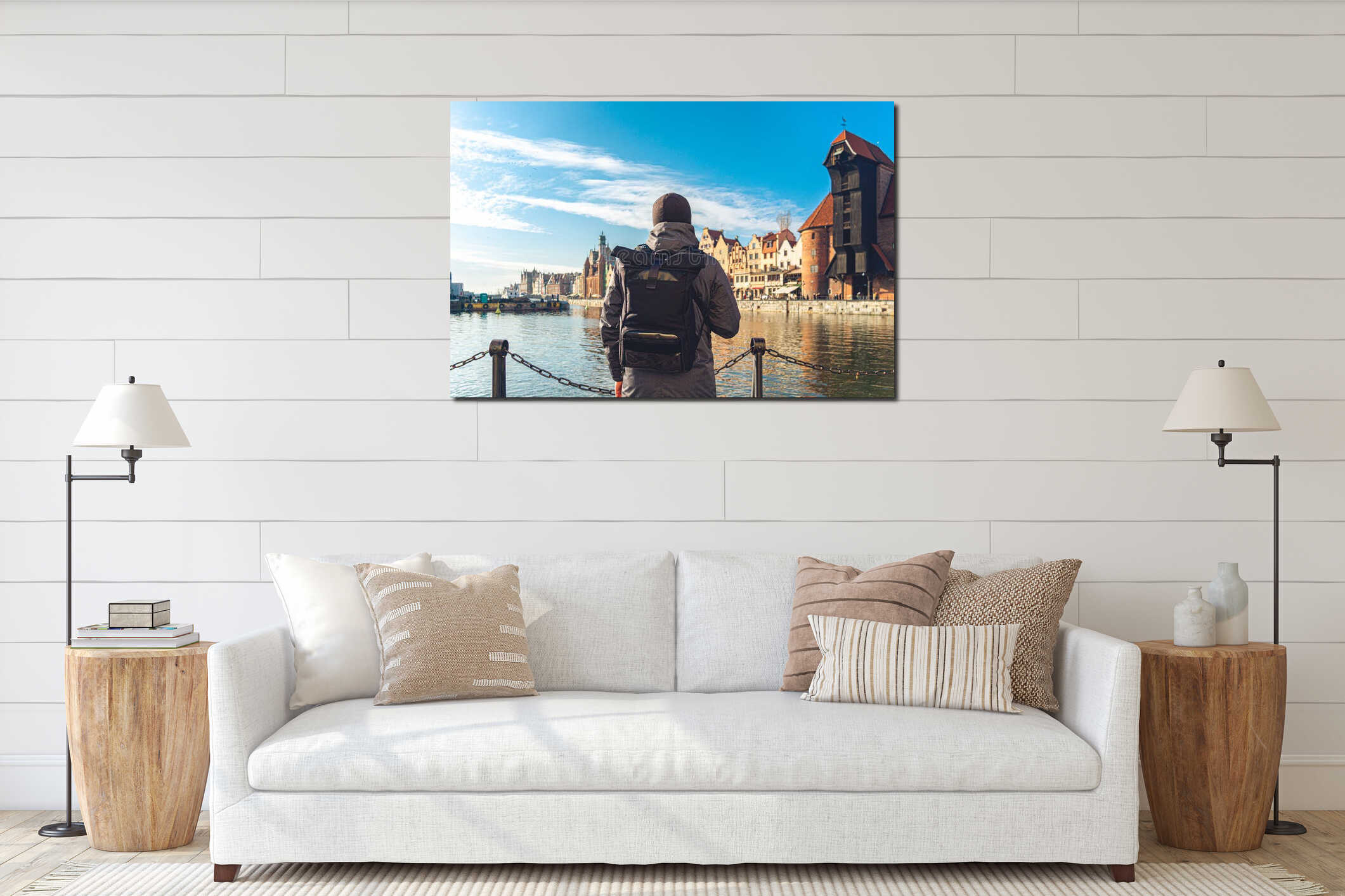 Canvas hanging interior mockup