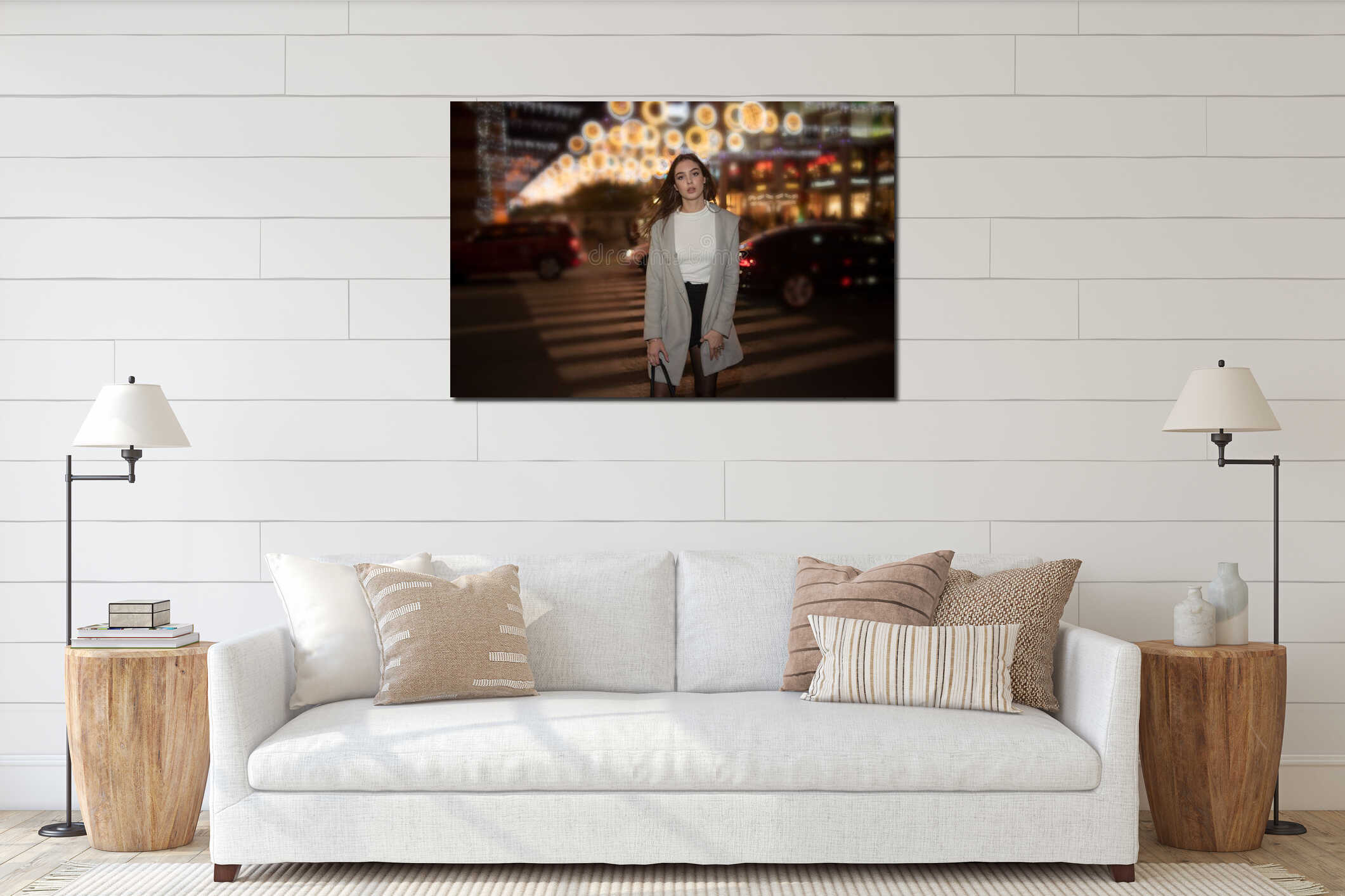 Canvas hanging interior mockup
